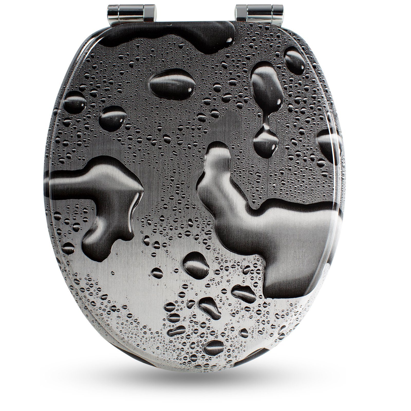 Sanfino WC-Sitz "Grey Splash" Premium Toilettendeckel mit Absenkautomatik a günstig online kaufen