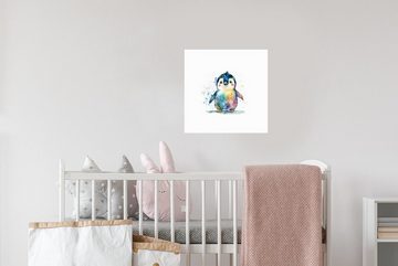 MuchoWow Wandsticker Pinguin - Regenbogen - Aquarell - Tiere - Kinder (1 St), Wandaufkleber, Wandtattoo, Selbstklebend, Wohnzimmer, Schlafzimmer