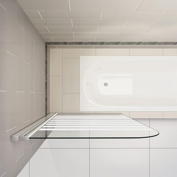 duschspa Badewannenaufsatz 140x80cm NANO Glas Badewannenaufsatz Drehwand Duschabtrennung, Einscheibensicherheitsglas, Sicherheitsglas, (Set), Glas