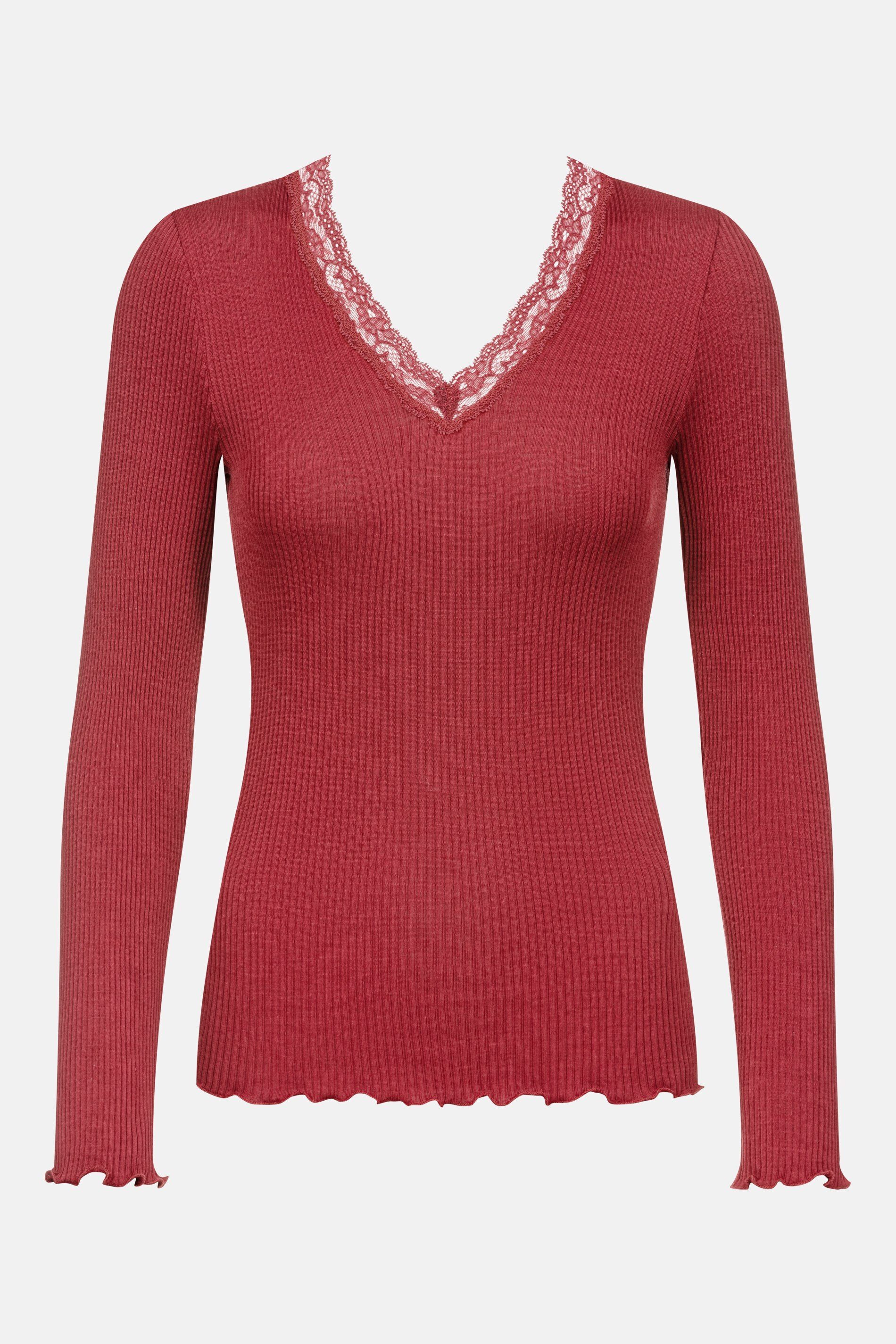 Mey Langarmshirt Serie Wool Expressive Uni (1-tlg) Longsleeve mit Spitze, F günstig online kaufen