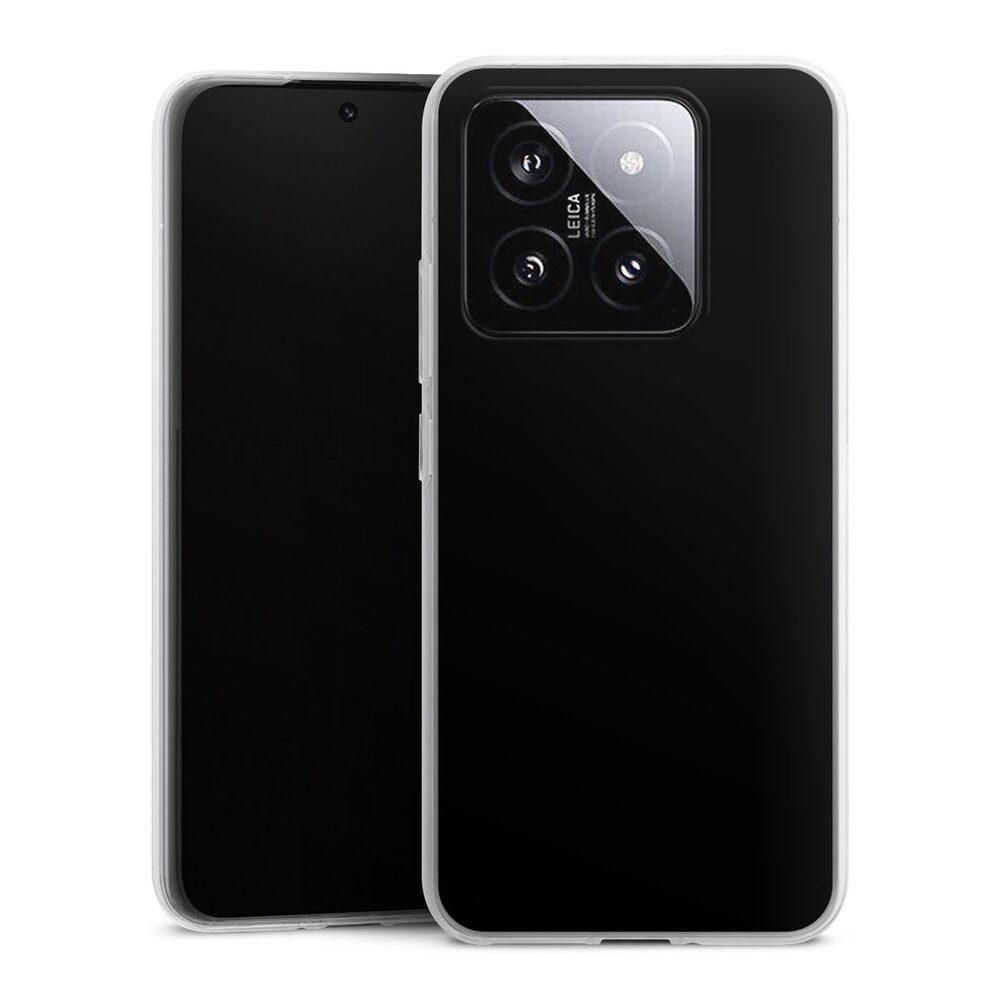 DeinDesign Handyhülle einfarbig schwarz Farbe Schwarz, Xiaomi 14 Silikon Hülle Bumper Case Handy Schutzhülle Smartphone Cover