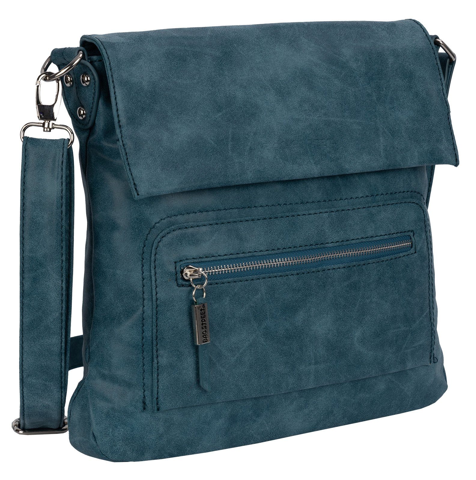 BAG STREET Schlüsseltasche Bag Street BLAU Damentasche als Handtasche Schultertasche, tragbar T0103, Umhängetasche Umhängetasche Schultertasche