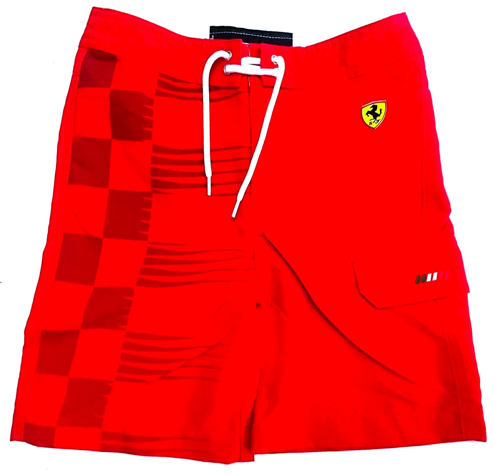 Ferrari Badeshorts Ferrari Kinder Swimshort, Scuderia Ferrari Kids SF Flag Long Swimsuit für Schwimmen, mit Ferrari Markenlabel