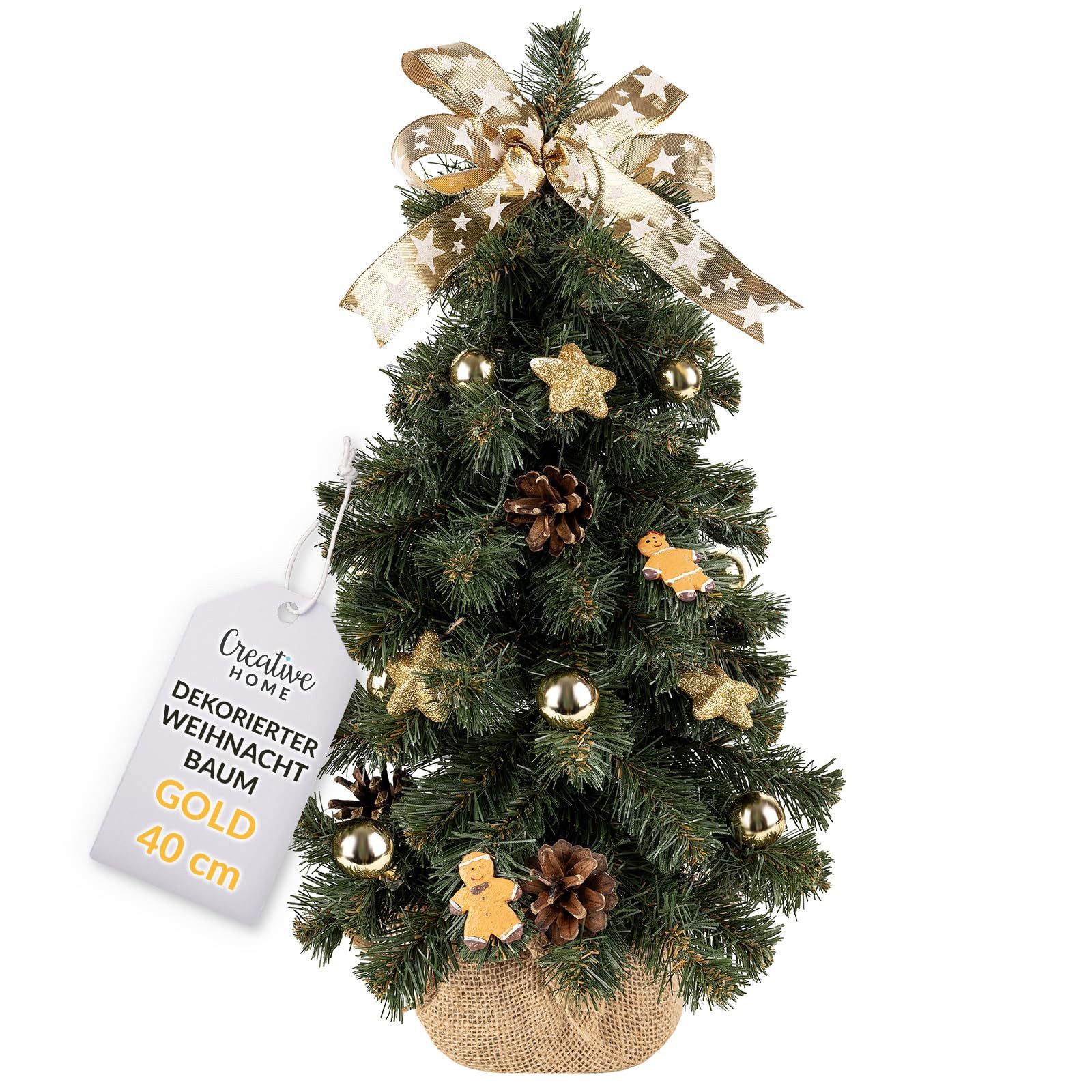 Creative Home Künstlicher Weihnachtsbaum Weihnachtsbaum Geschmückt Höhe 40 cm