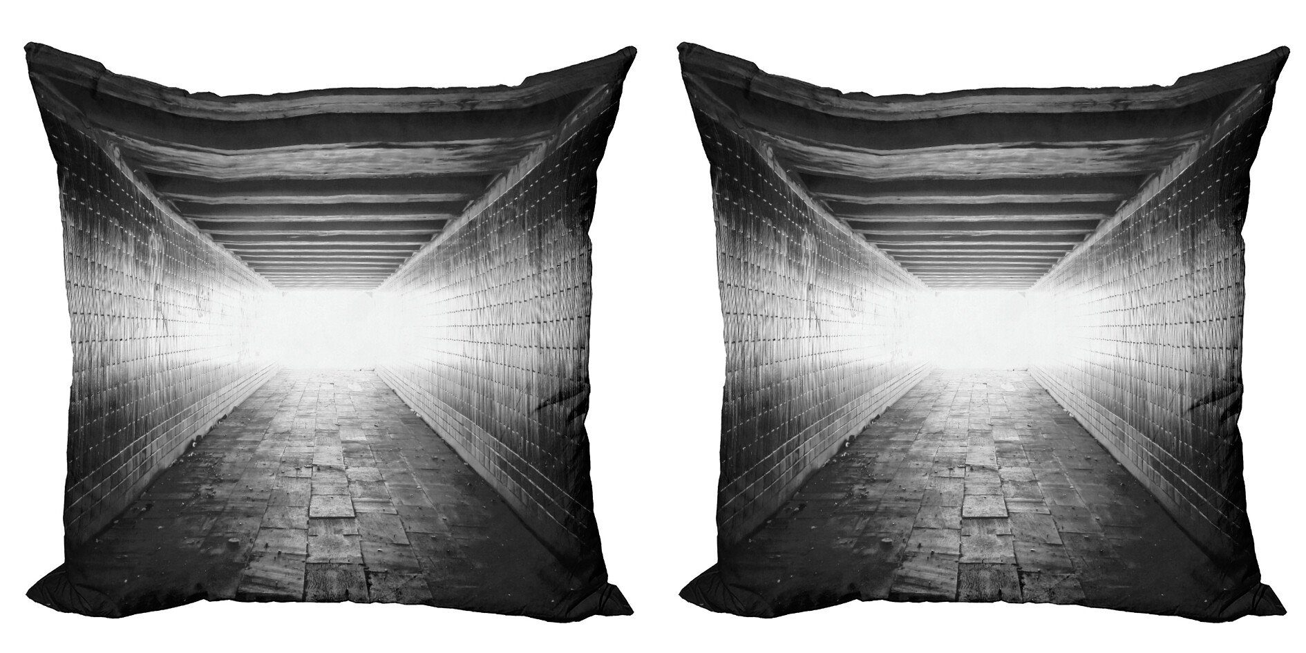 Kissenbezüge Modern Accent Doppelseitiger Digitaldruck, Abakuhaus (2 Stück), Horror Haus Dunkle Nacht Tunnel