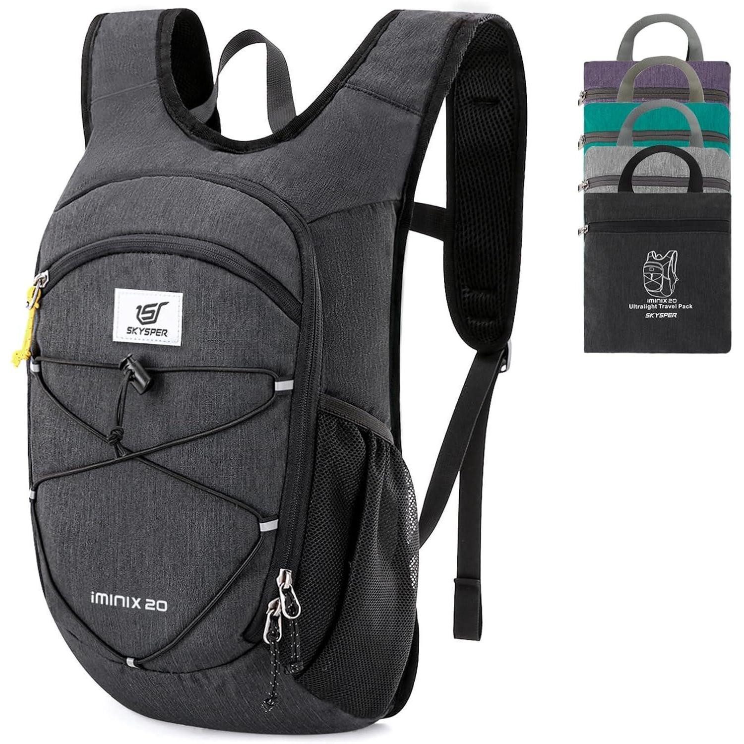 LuxusKollektion Tagesrucksack Rucksack Tagesrucksack Wanderrucksack Damen Herren 15L 20Liter Schwarz