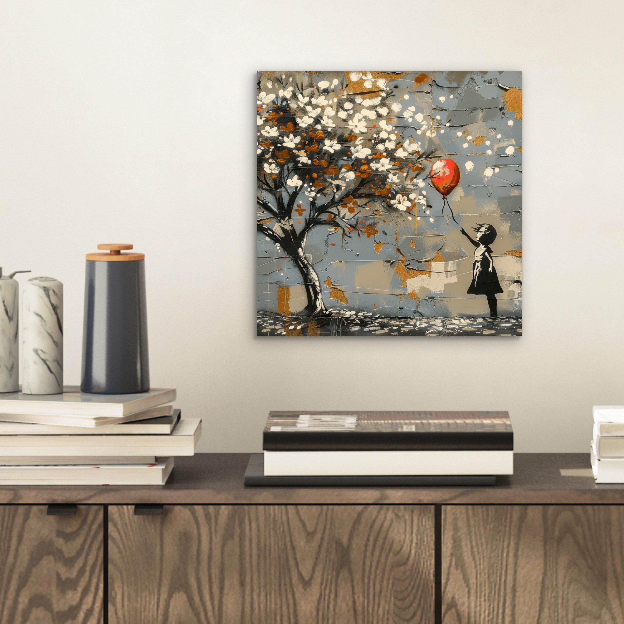 MuchoWow Metallbild Baum - Graffiti - günstig online kaufen