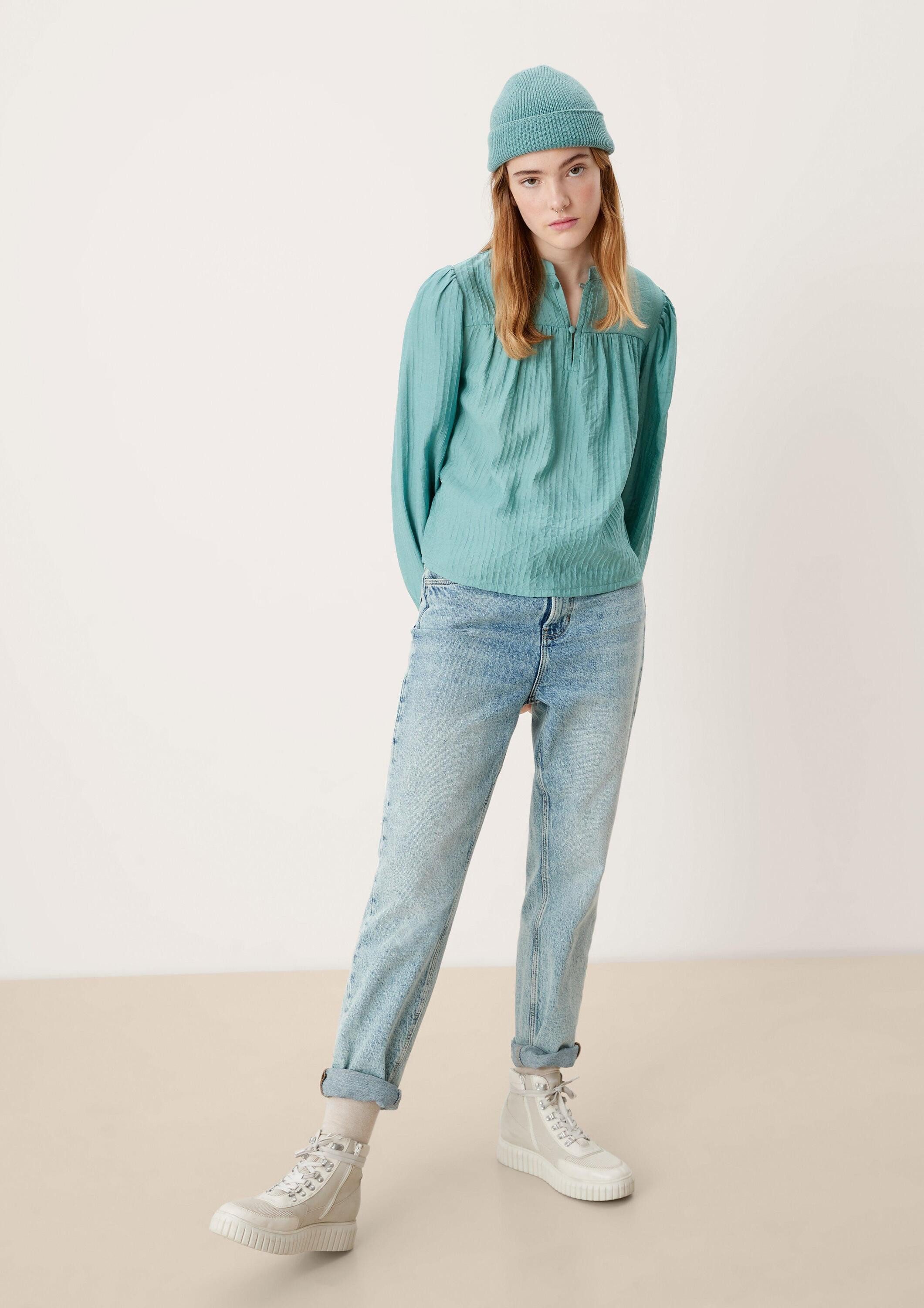 QS Langarmbluse Bluse Bluse aus Viskosemix