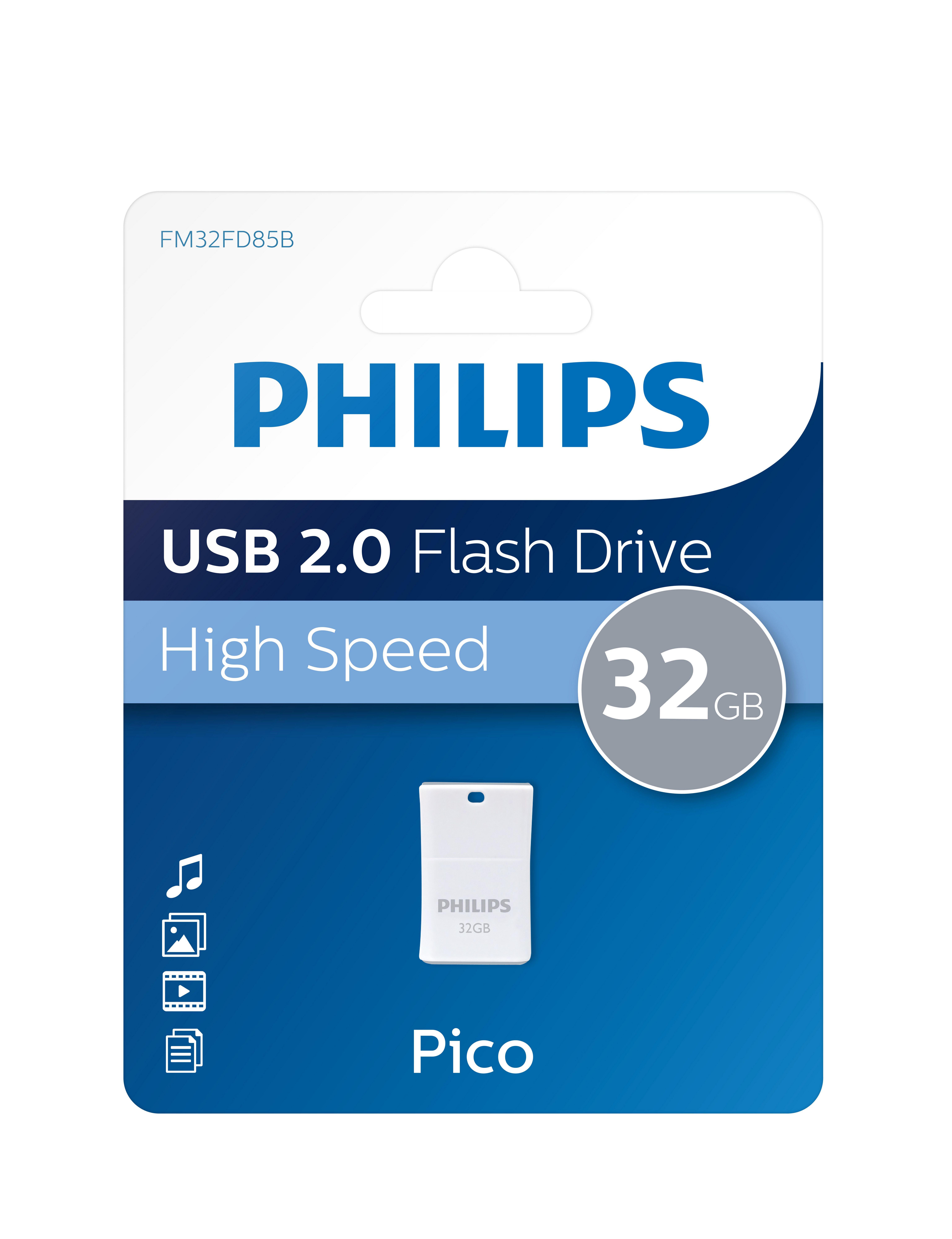 Philips Philips USB Stick 2.0 Pico 32 GB USB-Stick (USB USB 2.0, Kompakt)