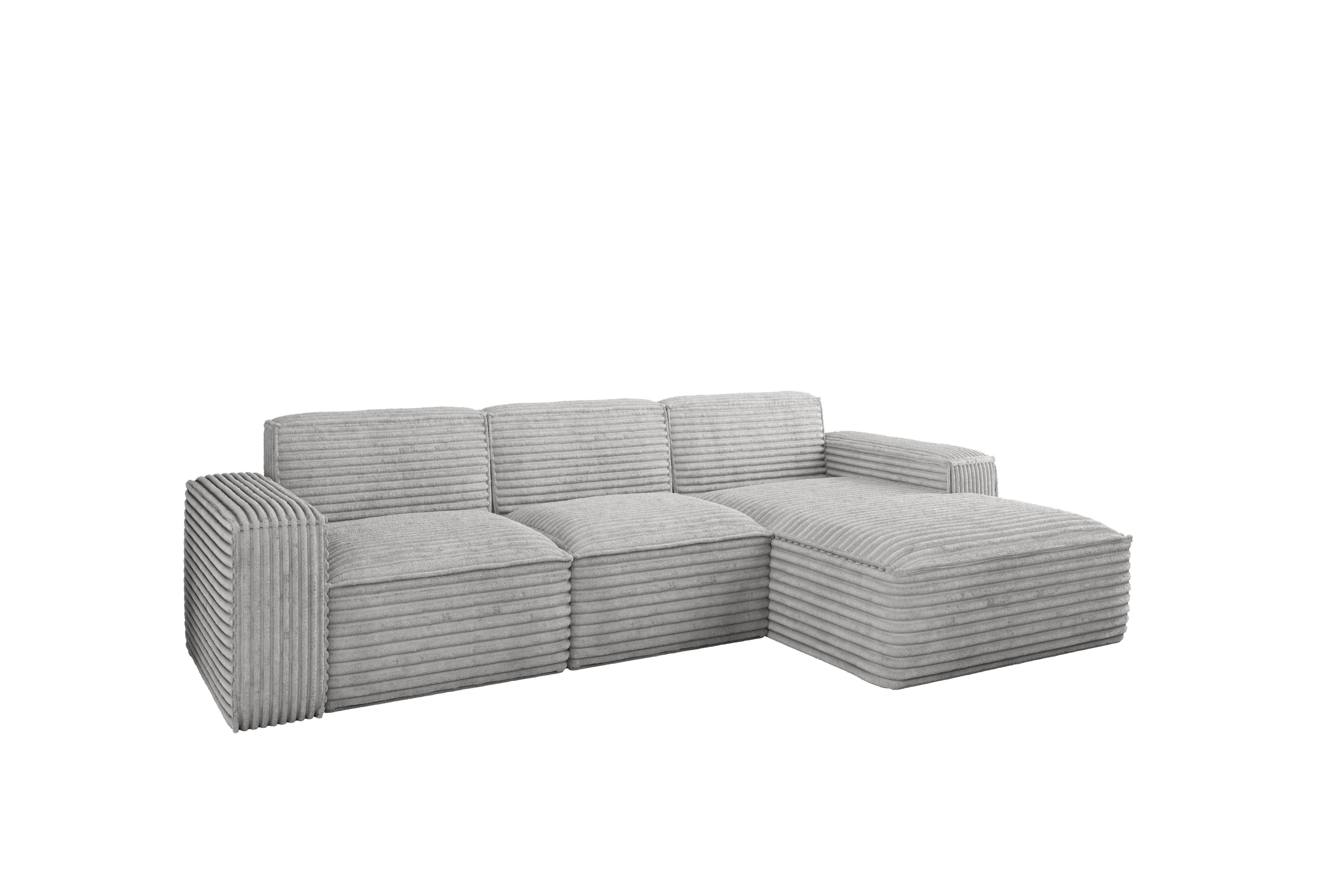 Kaiser Möbel Ecksofa Eckcouch SIENA L-Form, Stoff Poso/Salvador/Maloy/Artico/Velo, Einzelsofa, Bequem, originelles Design, praktisch, viele Farben