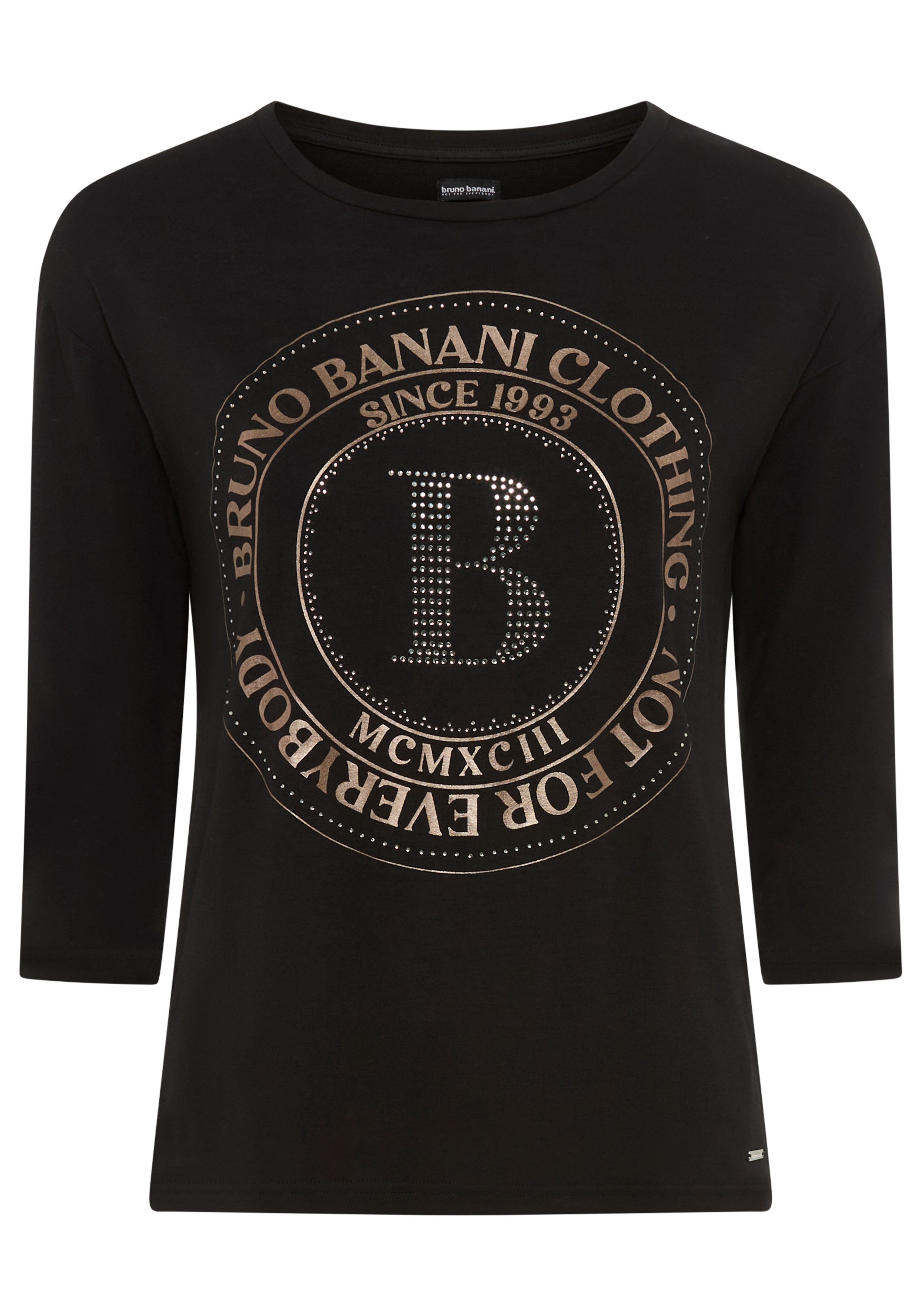 Bruno Banani 3/4-Arm-Shirt mit Foil-Print und Glitzersteinen - NEUE KOLLEKTION