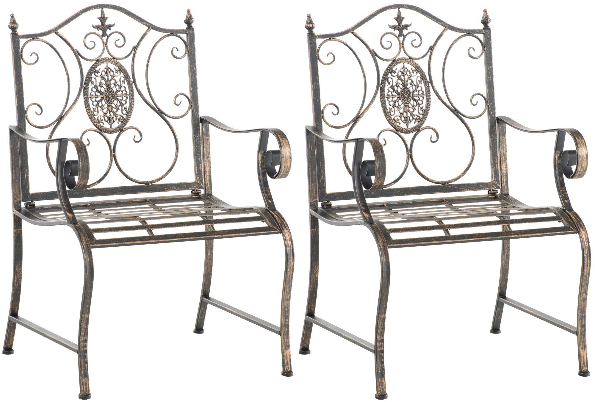 CLP Gartenstuhl Punjab (2er Set), lackiertes Eisen, im Jugendstil