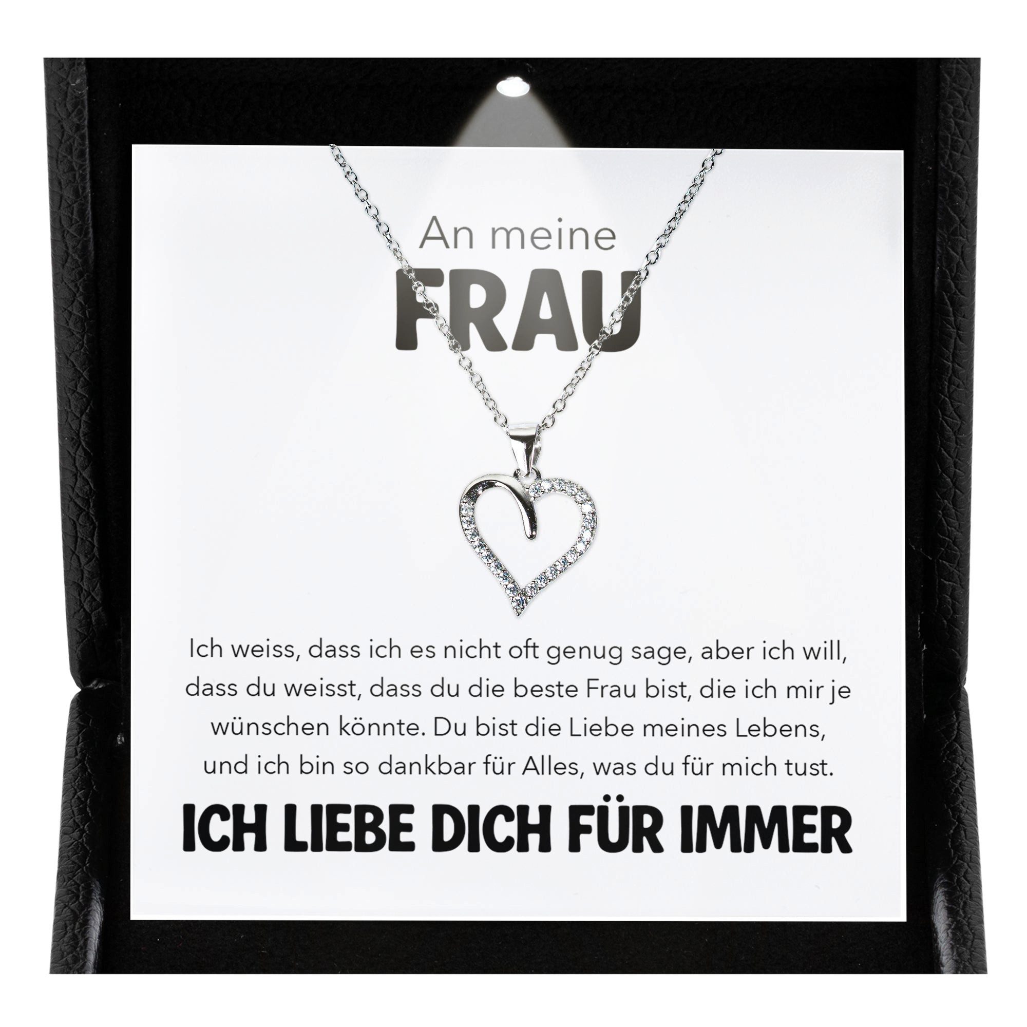 Valentinstagsgeschenk 22Feels Schmuckset An Meine Frau Ich Liebe Dich Geschenk Hochzeitstag Herz Kette Frauen (inkl. Geschenktasche, Karte, Poliertuch