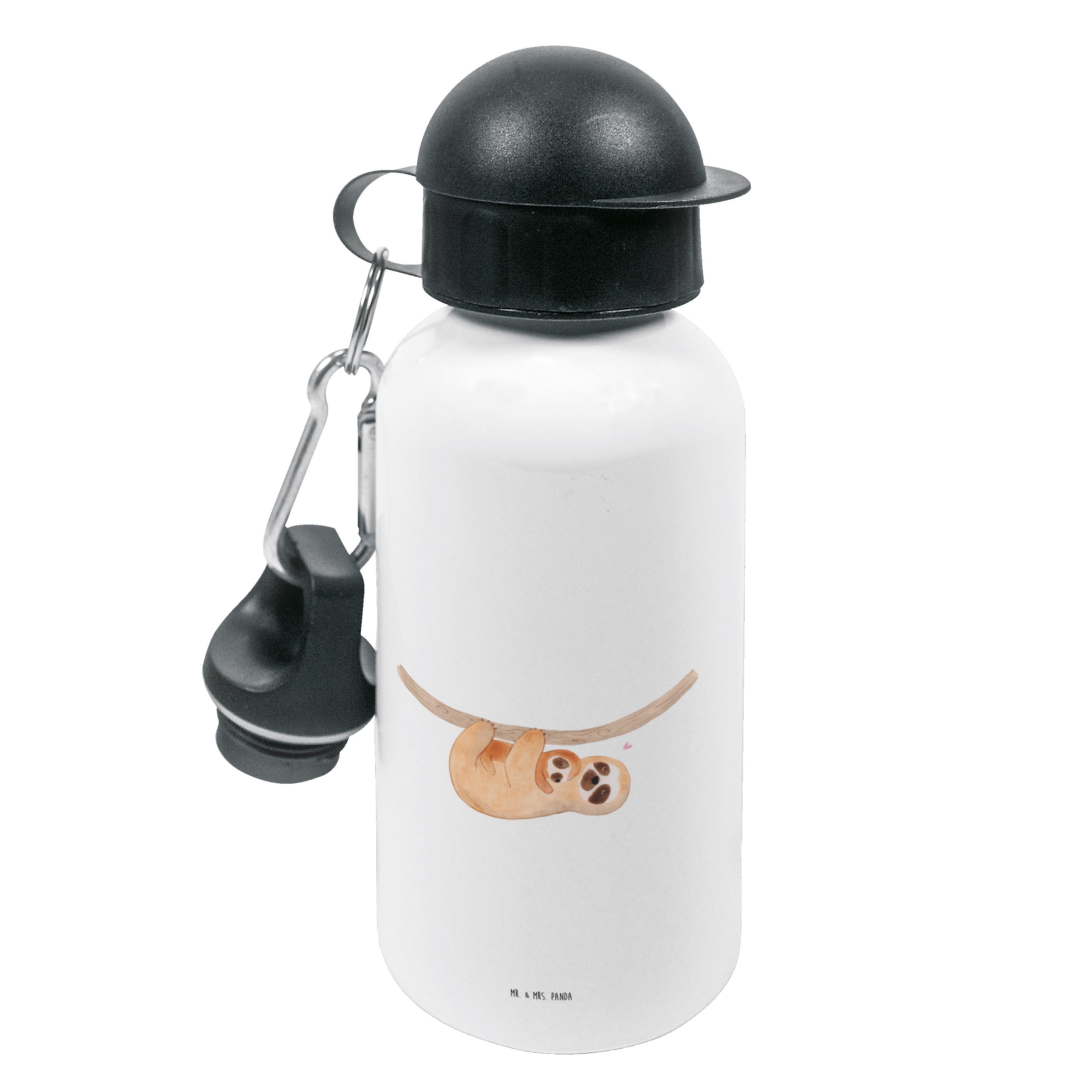 Mr. & Mrs. Panda Trinkflasche Faultier Kind - Weiß - Geschenk, Kindertrinkflasche, Mädchen, Grundsc, Bruch- und auslaufsicher