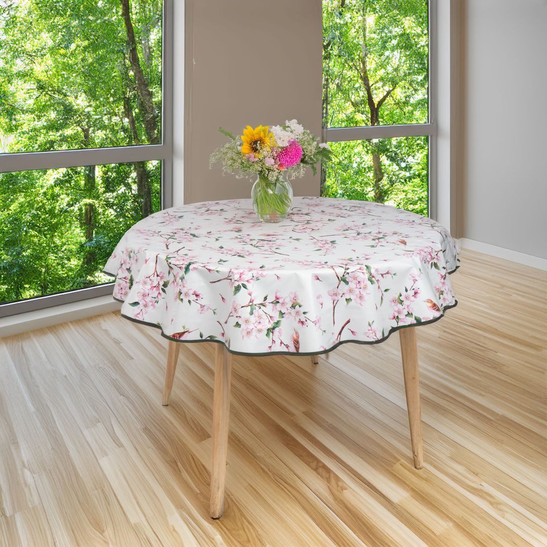 laro Tischdecke laro 140cm runde Wachstuchtischdecke mit Saum-Eingefasst – Bild 4 von 5