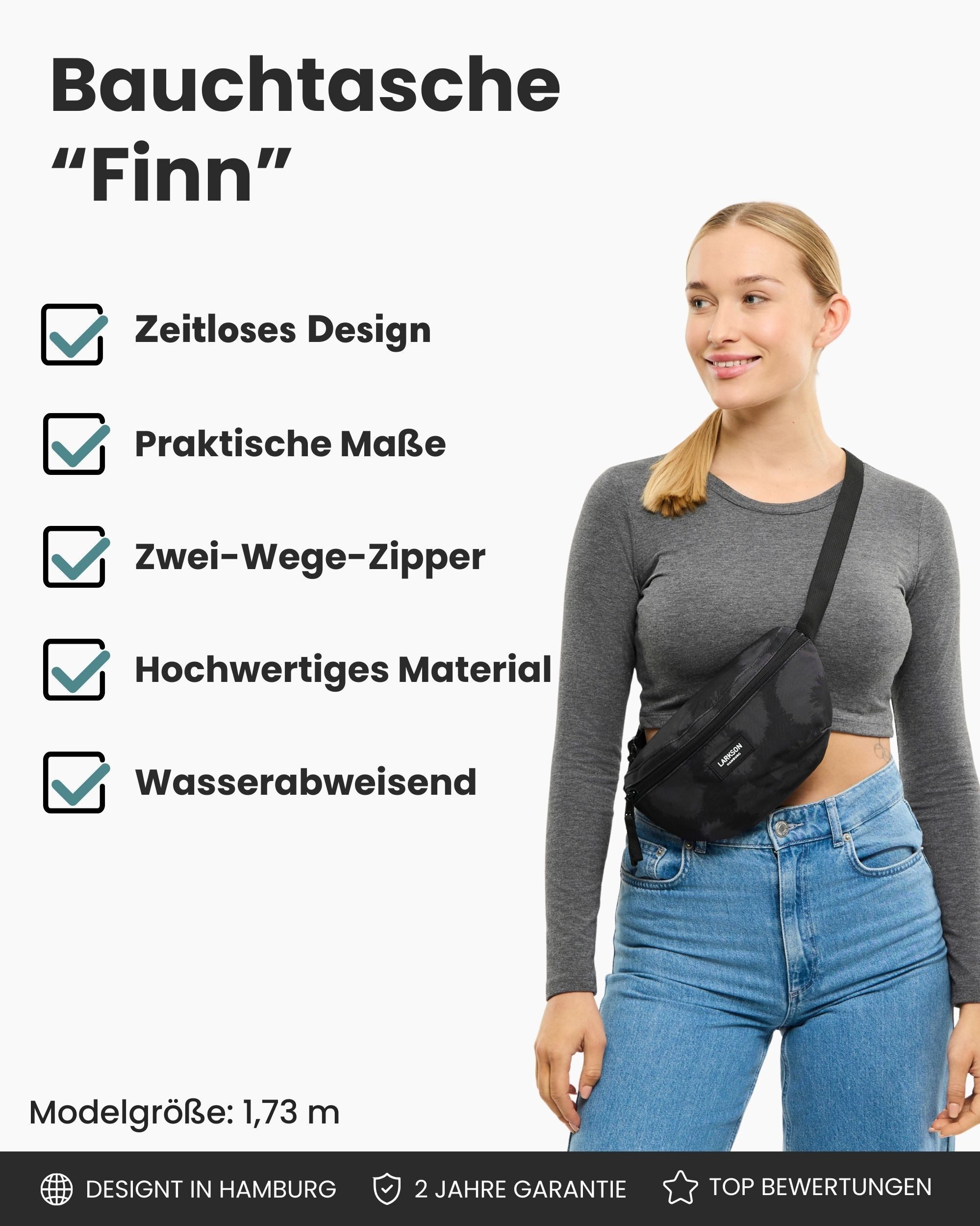 LARKSON Gürteltasche Finn Bauchtasche Damen Herren (1-tlg), Hip Bag mit großem Fach, Wasserabweisend