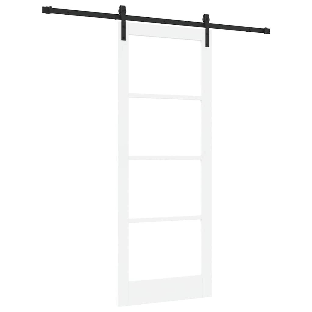 vidaXL Haustür Schiebetür ORKDAL Weiß und Schwarz 83 x 211 cm (1-St)