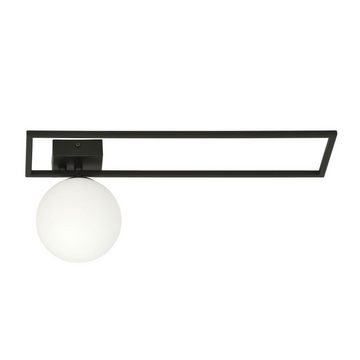 Licht-Erlebnisse Deckenleuchte EINAR, ohne Leuchtmittel, Metall Glas E14 Schwarz Weiß Kugelschirm Modern