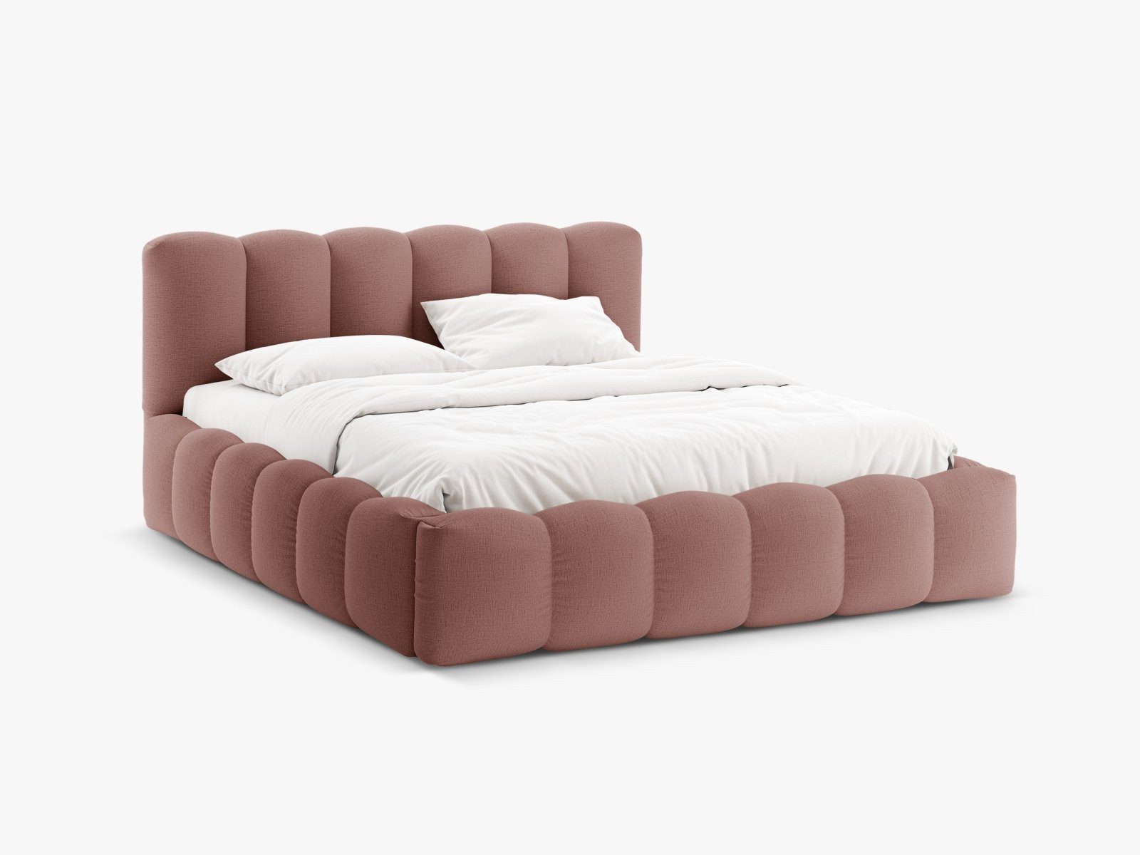 Micadoni Polsterbett Lupine, Stauraumbett mit Kopfteil günstig online kaufen