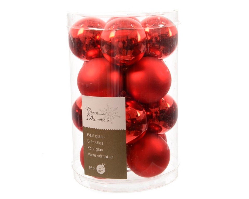 16 Weihnachtskugeln 3,5 Weihnachtsbaumkugel Glas Christbaumkugeln cm Ø Kaemingk