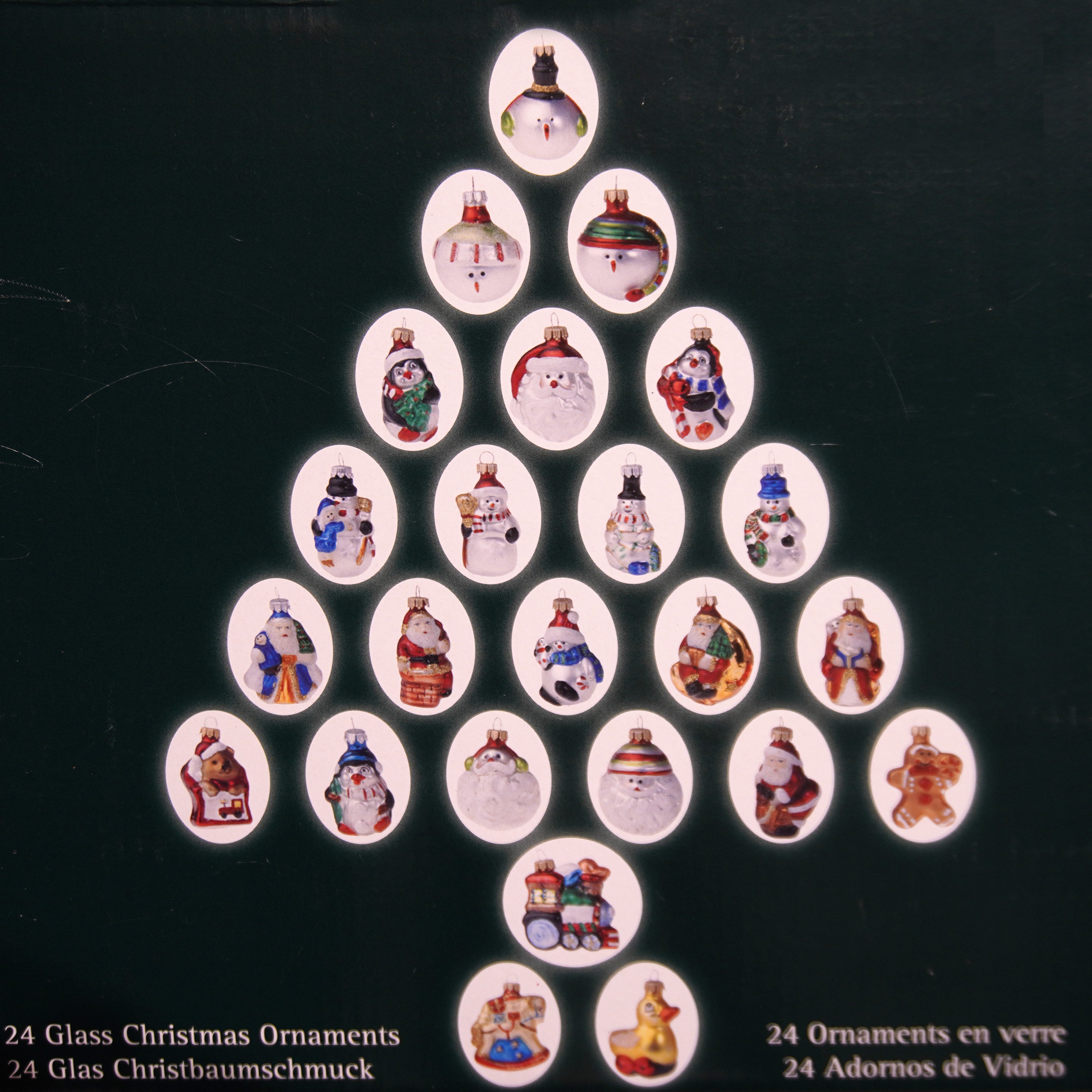 Krebs Glas Lauscha Adventskalender Weihnachtsdeko mit schönen Figuren, ca.4-5cm (Set, 24-tlg), mit Weihnachtsbaumschmuck aus Glas, handdekoriert und mundgeblase – Bild 4 von 4