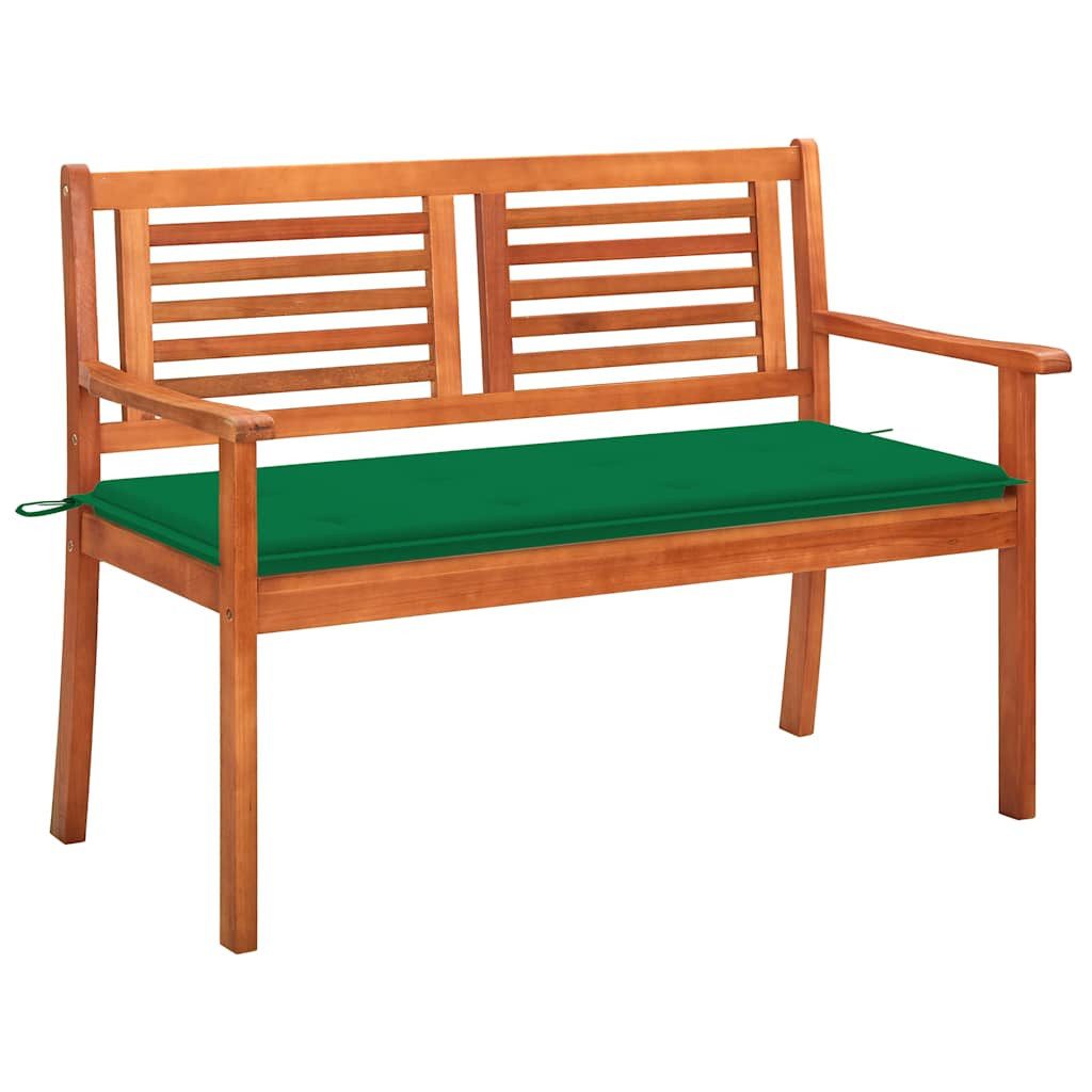 vidaXL Gartenbank 2-Sitzer-Gartenbank mit Auflage 120 cm Massivholz Eukalyptus (1-St)