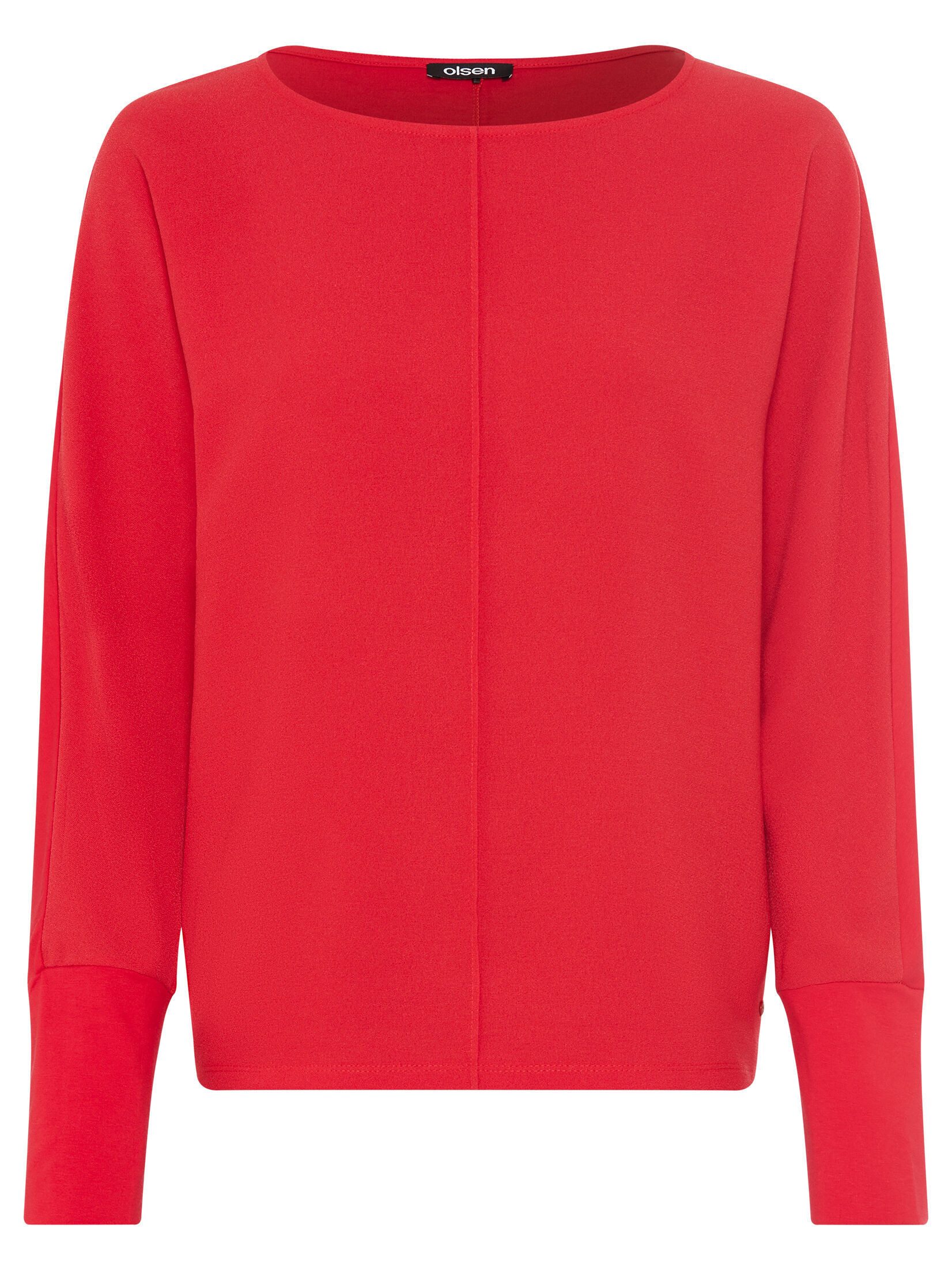 Olsen Rundhalsshirt (1-tlg) in schönem Crêpe Design günstig online kaufen