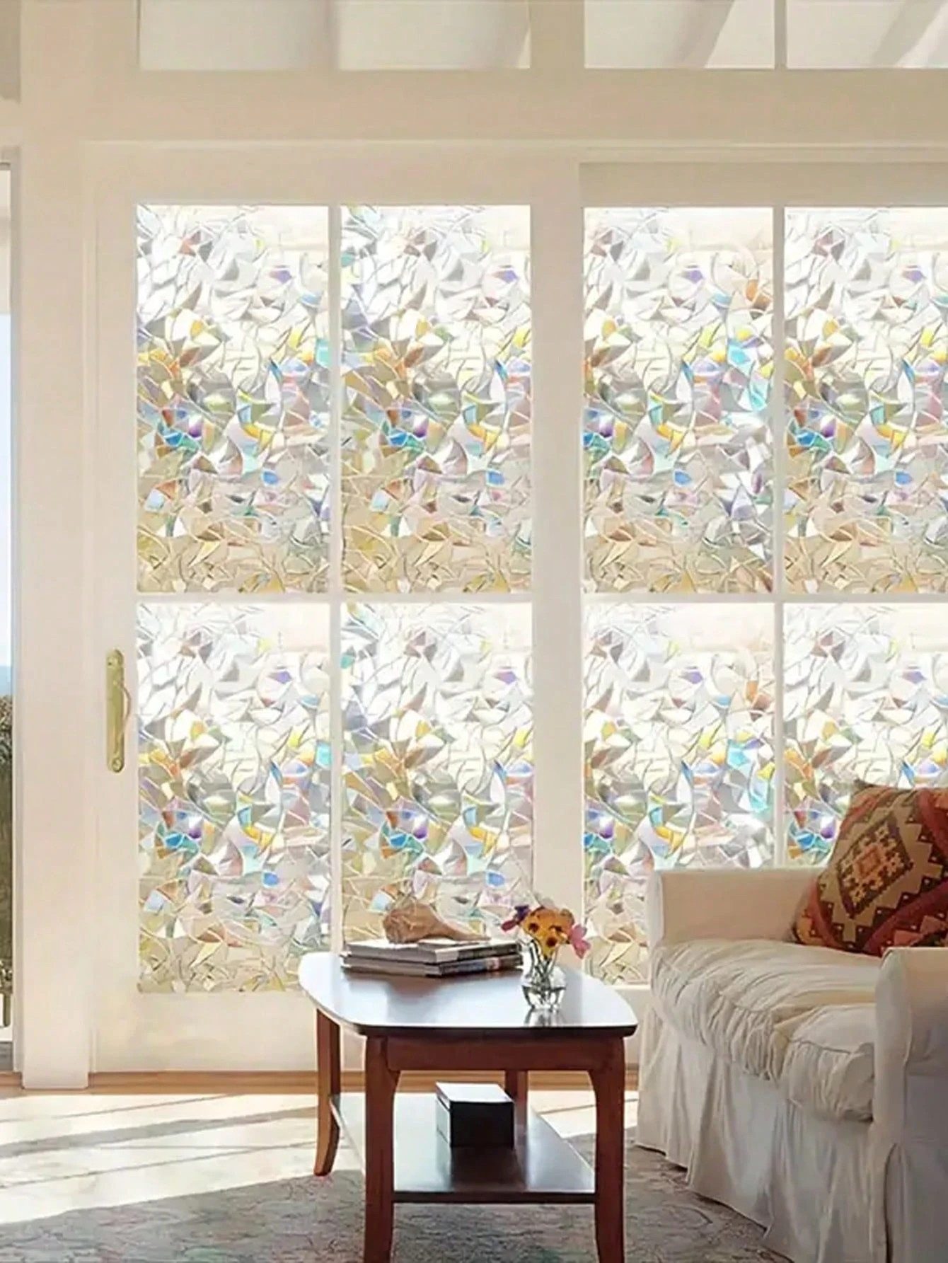 HomeBella Fensterfolie Sichtschutz Fensterfolie selbsthaftend Blickdicht, dekorativ UV Schutz fuer Glas Tueren und Fenster
