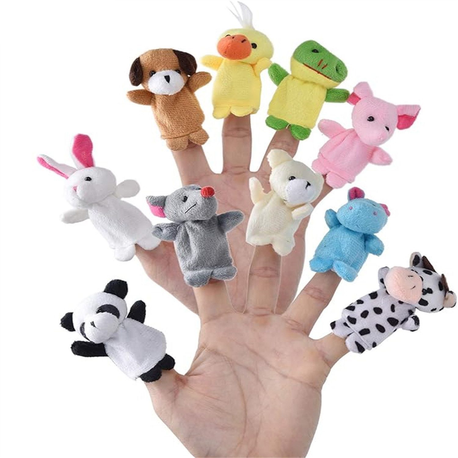 Fivejoy Fingerpuppe 10pcs Finger Plüschtier Für Geburtstagsgeschenke für Kinder (10-tlg)