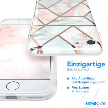 EAZY CASE Handyhülle IMD Motiv Cover für iPhone SE 2022/20 & iPhone 8/7 4,7 Zoll, Silikonhülle stoßfest Silicon Back Cover Motivhülle Tasche Rosé Gold
