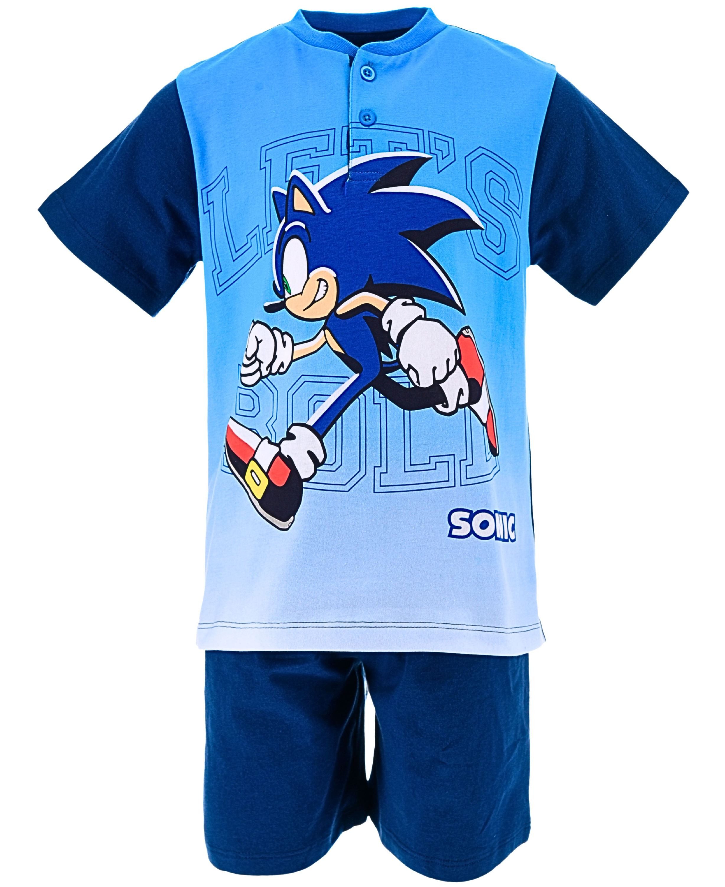 Sonic The Hedgehog Schlafanzug (2 tlg) Pyjama Set kurz - Jungen Shorty Gr. 98-128 cm