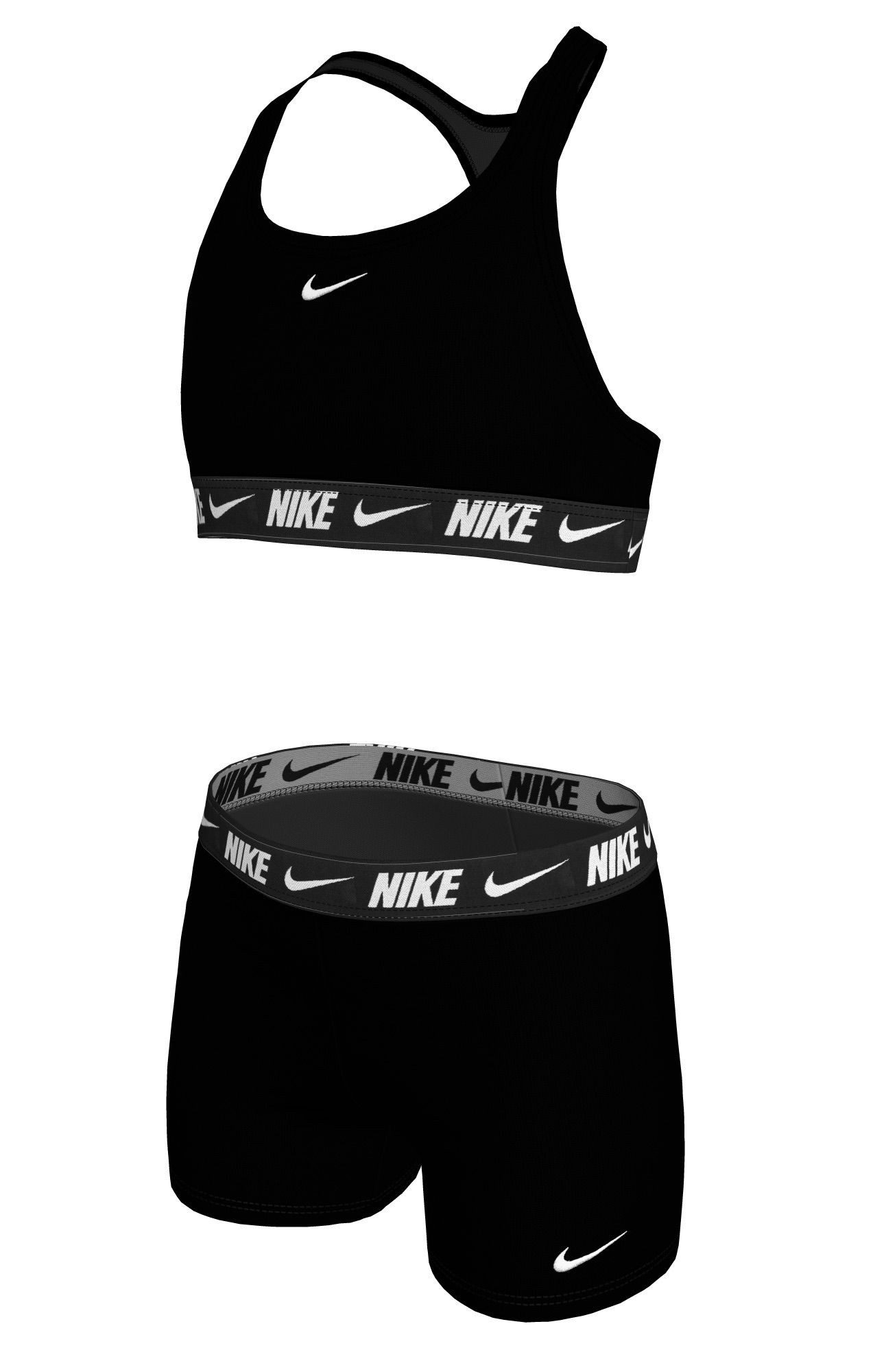 Nike Badeanzug RACERBACK BIKINI & S (2-St) sportlicher Stil, schnell trocknendes Material