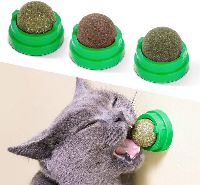 Devenirriche Katzen-Futterspender “3in1 Katzenminze Ball für Katzen, Windmühle Drehbares Katzen Leckerli”