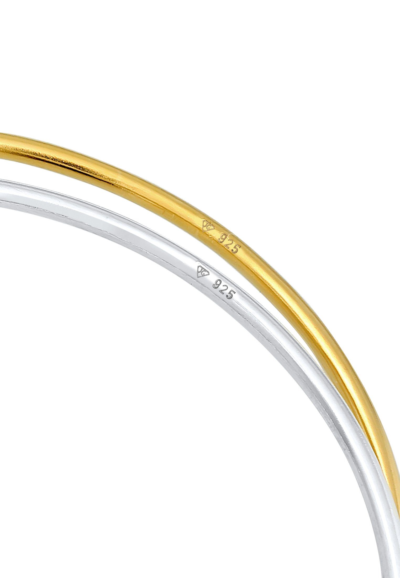 Armreif Armreif 2er Basic Elli Bi-Color Silber 925 Premium Set Zart