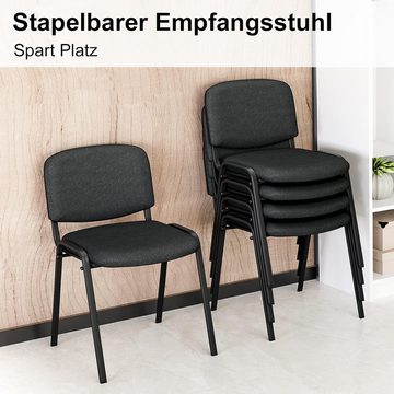 BASETBL 4-Fußstuhl Besucherstühle, Konferenzstühle, Veranstaltungsstühle, 2er-Pack (2 St), mit stabilem Metallgestell und gepolsterter Rückenlehne, Stapelbar