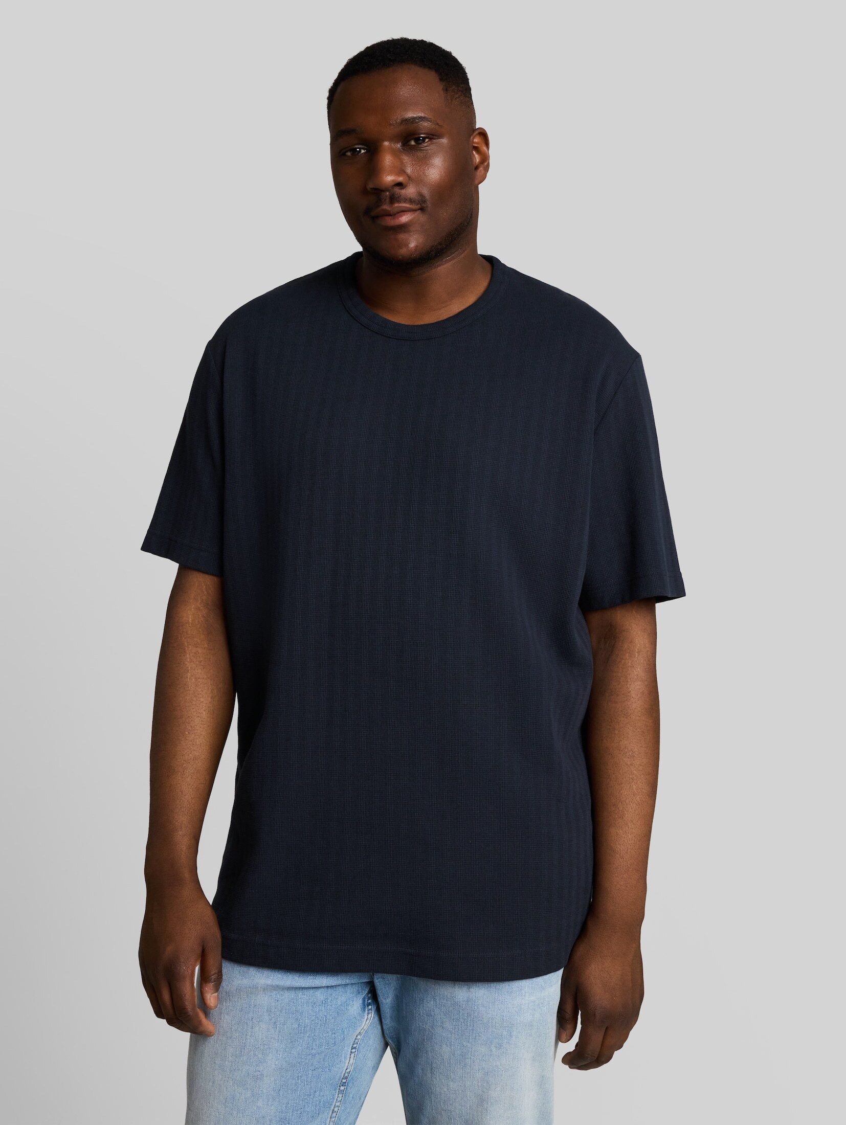 TOM TAILOR PLUS T-Shirt T-Shirt (im Einserpack) Plus Size - T-Shirt mit Waffelstruktur