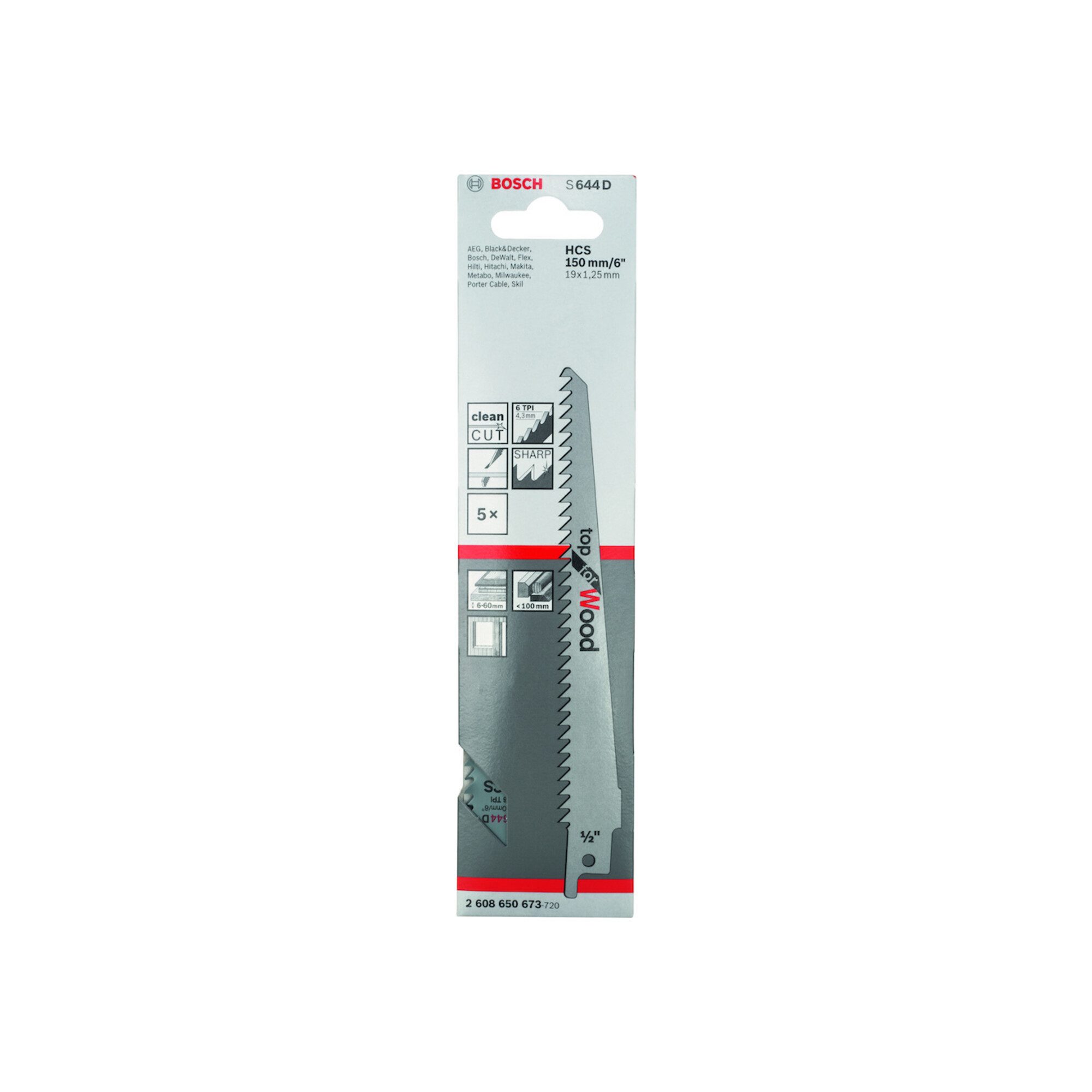 Bosch Professional Säbelsägeblatt Bosch Säbelsägeblatt S 644 D, Top for Wood