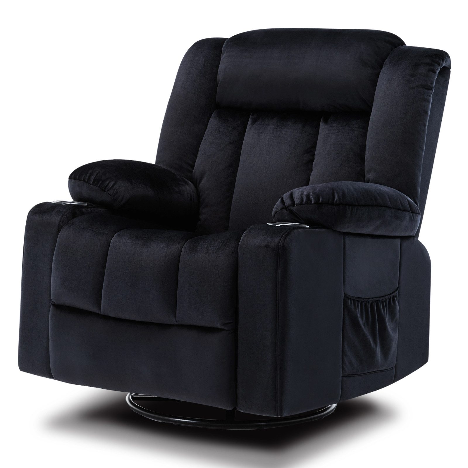 COMHOMA Relaxsessel TV-Sessel Fernsehsessel Ruhesessel mit Wippfunktion, 360° drehbar, Lounge Sessel für Wohnzimmer, Getränkehalter, Seitentaschen