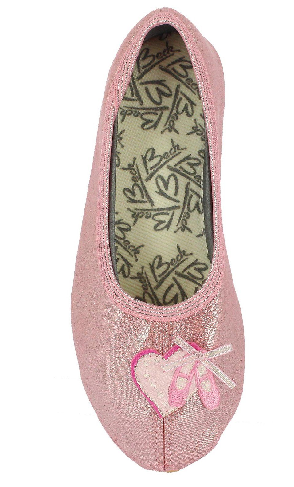 Beck Schläppchen Ballett Gymnastikschuh (wunderschöne Glitzerschuhe, für Ballett-Mäuse) robuste Materialien, rutschfeste Laufsohle