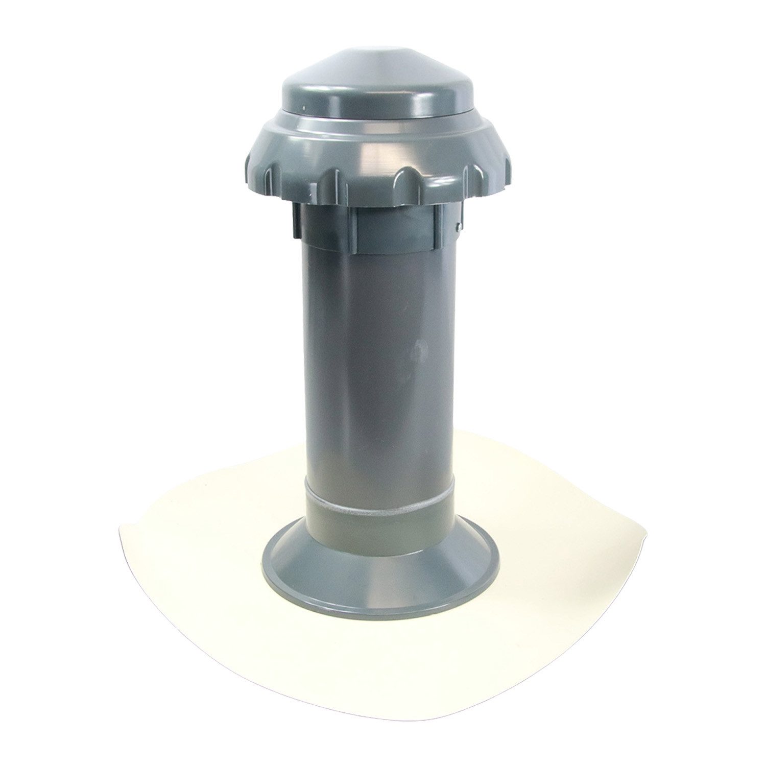 FLECK Dachdurchführung 4 in 1 Flachdachlüfter CLASSIC inkl. Thermoplan T15 Weiß, Spezial-Hart-PVC