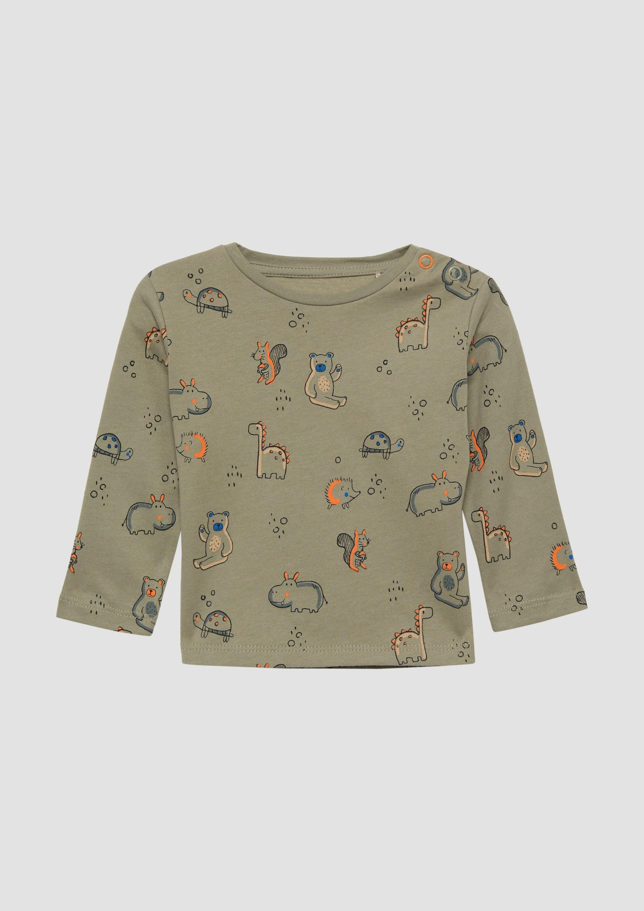 s.Oliver Langarmshirt T-Shirt Langarmshirt mit All-over-Print aus Jersey