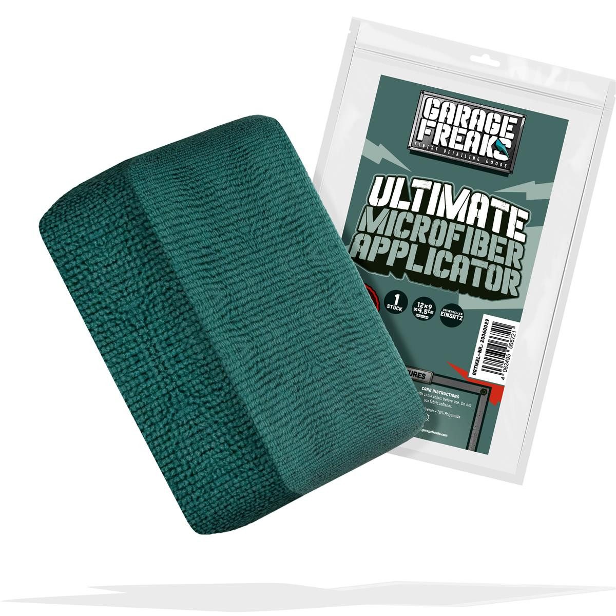 Garage Freaks ULTIMATE MICROFIBER APPLICATOR - Auftragsschwamm, 12x9x4,5cm Mikrofaserpad (80% Polyester, 20%Polyamide, 9x12 cm, 1-tlg., Universal Einsatzbar, Ideal zum Auftragen von Polituren)