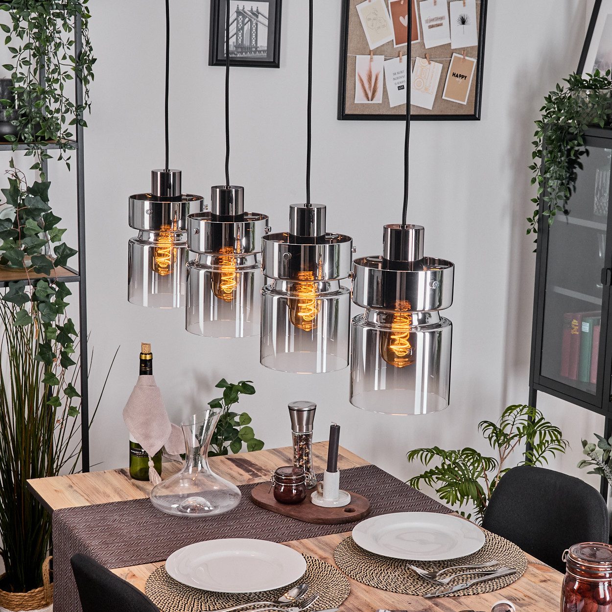 hofstein Hängeleuchte Hängelampe aus Metall/Glas in günstig online kaufen