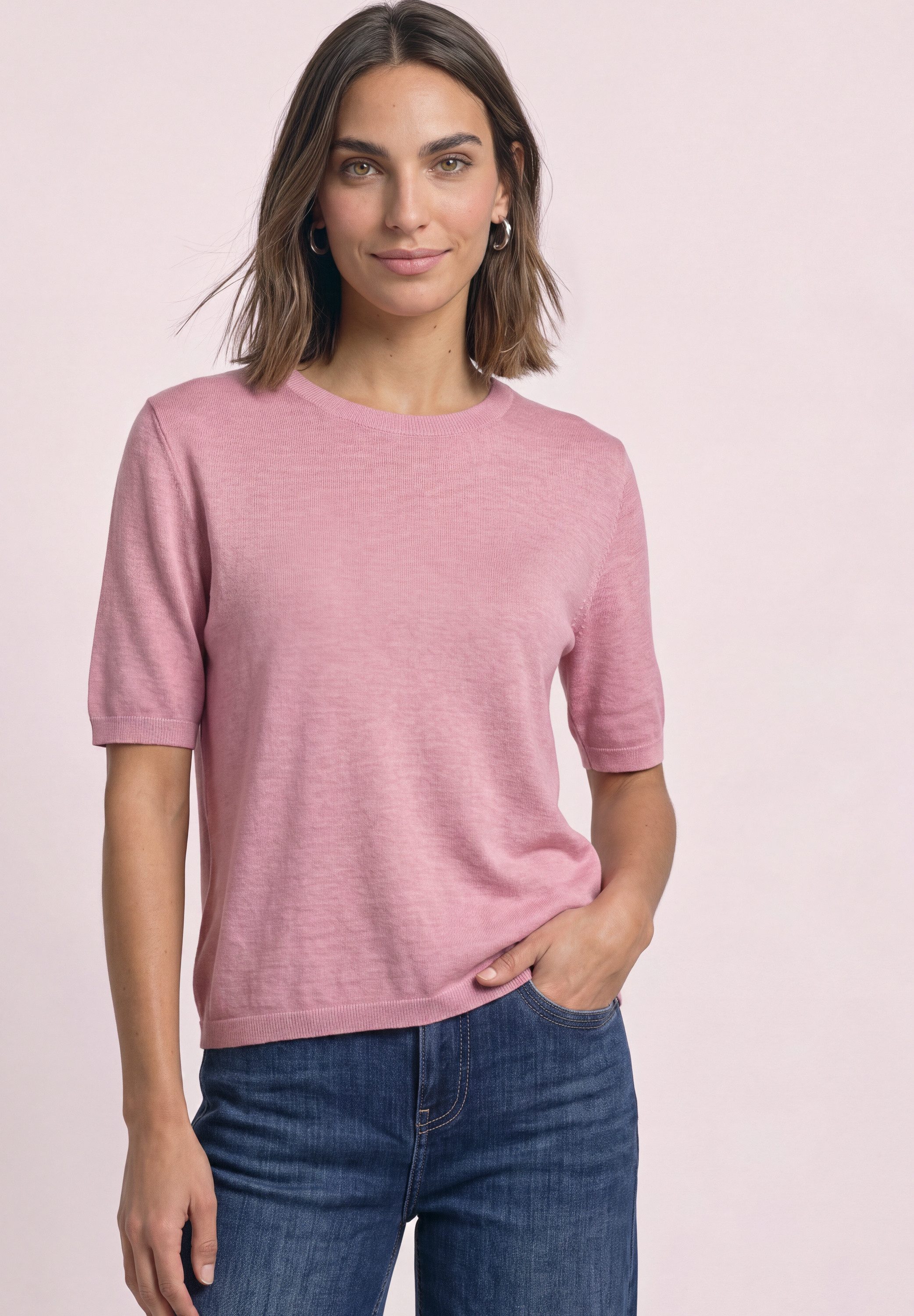 STREET ONE Kurzarmpullover softe Viskose