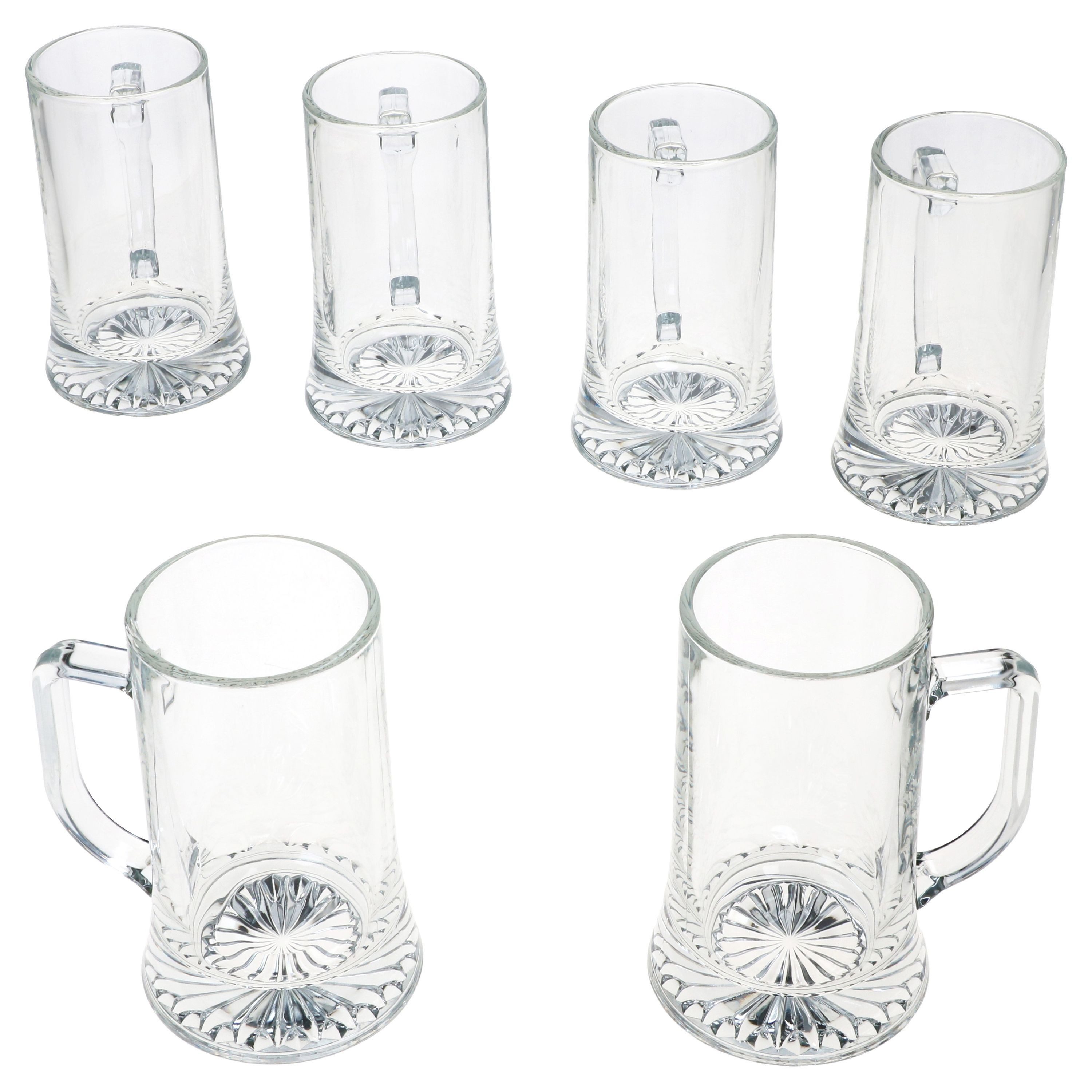 MamboCat Bierglas 6x Akki Bierkrug 0,4L mit Sternboden & Henkel Bierseidel 400ml Glas, Glas