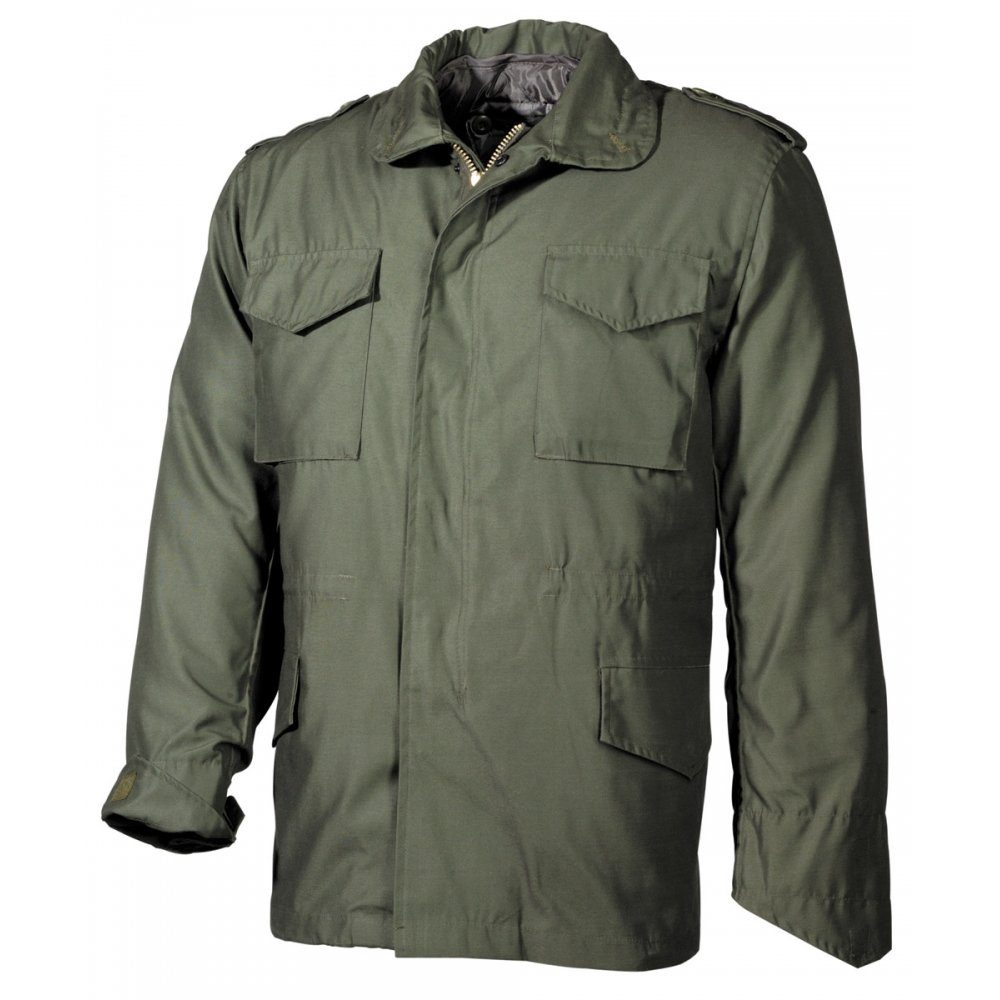 MFH Fieldjacket US Feldjacke M65, oliv, m. auskn. Steppfutter, Mod. - M ausknöpfbarem Steppfutter