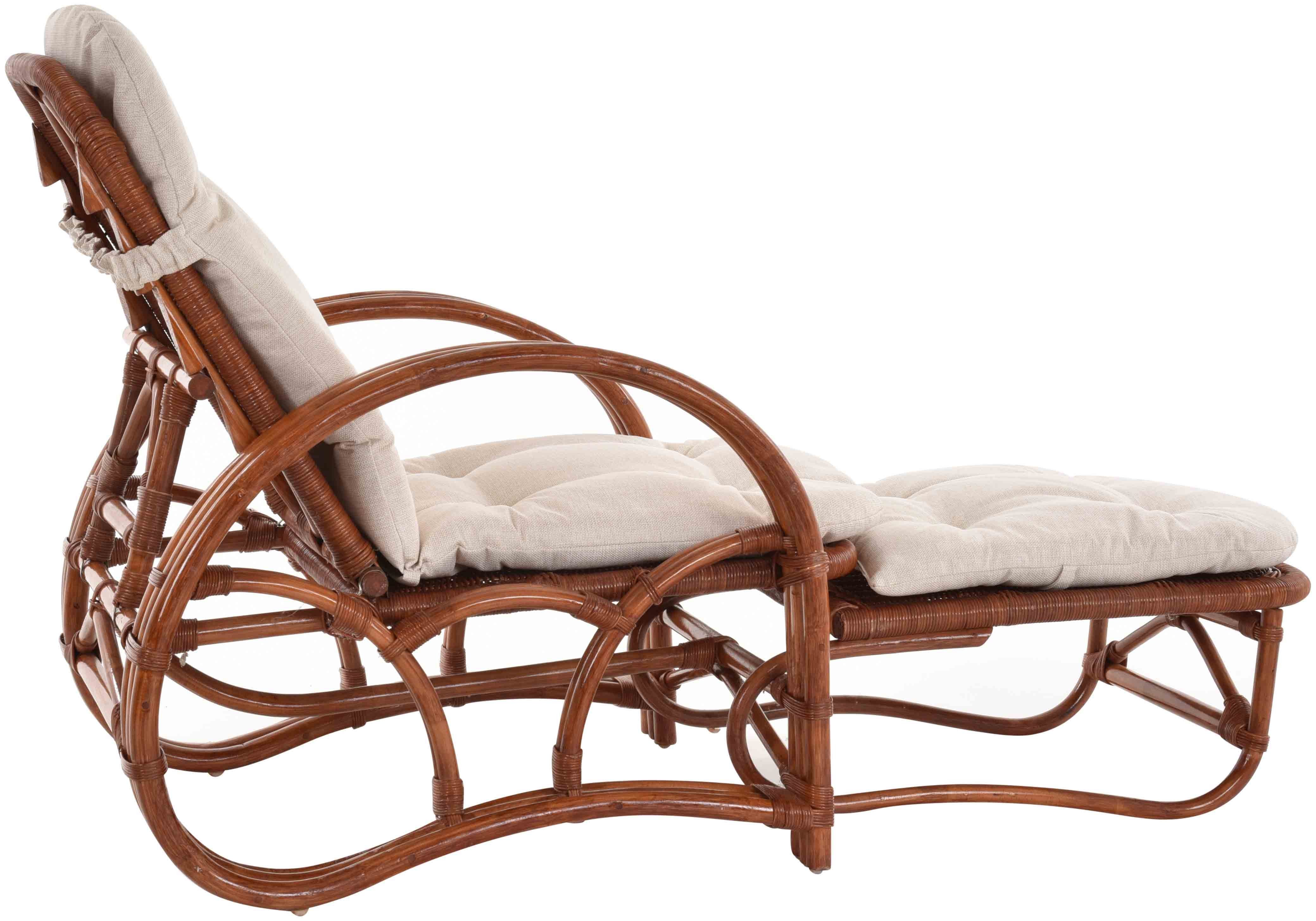 Krines Home Loungesessel Rattanliege Liegesessel klappbar mit Hocker Relax Liegestuhl Liege, mit Relaxfunktion