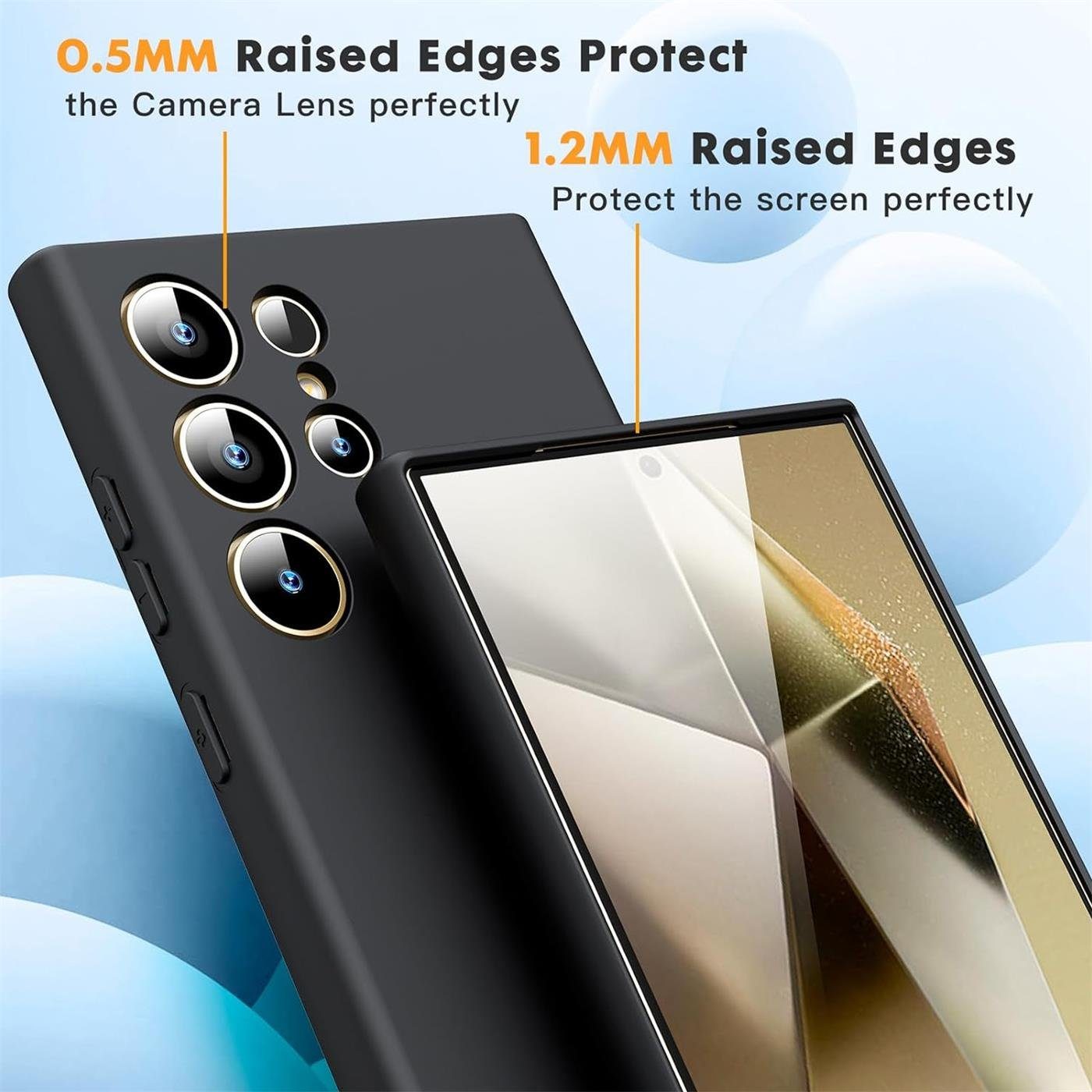 CoolGadget Handyhülle Silikon Case für das Samsung Galaxy S24 Ultra Slim TPU Cover 6,8 Zoll, Weiche Schutz Hülle mit Innen Fleece aus Stoff Handy Tasche – Bild 2 von 5