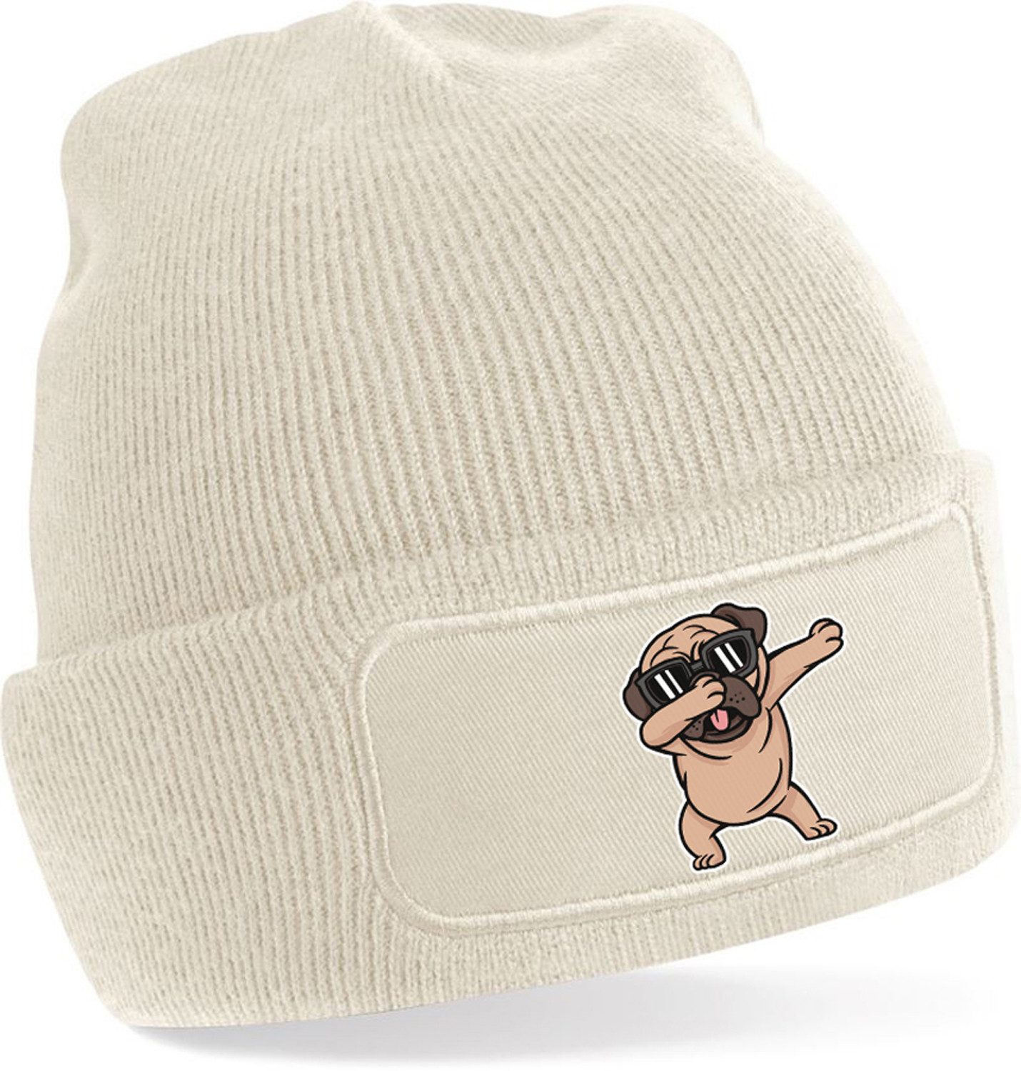 Strickmütze für kalte Tage - Beanie mit Dab tanzender Hund Print