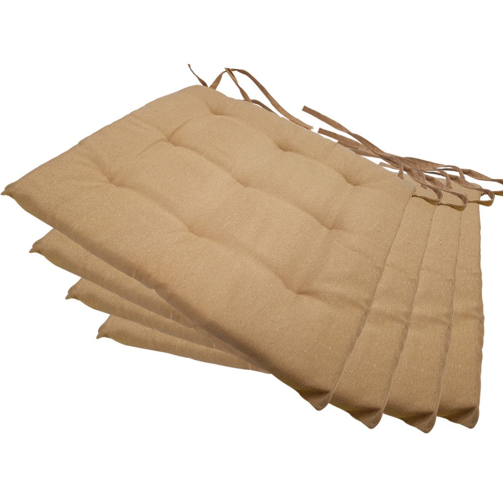 NYVI Stuhlkissen Sitzkissen Nizza 4er Set, Elegante Steppung, robuster Stoff